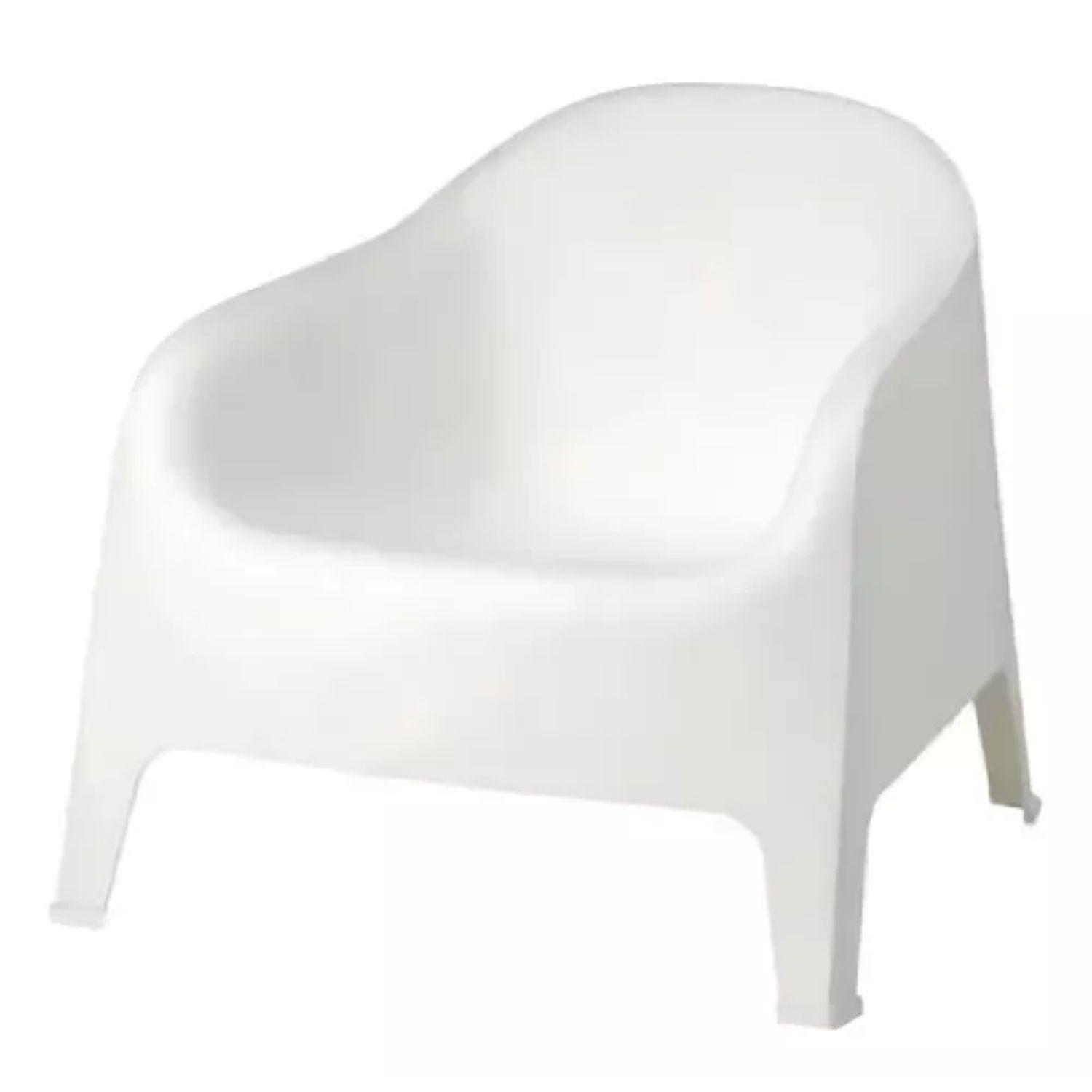 Sillon Individual Blanco Plastico Exterior Mueble Jardin-0