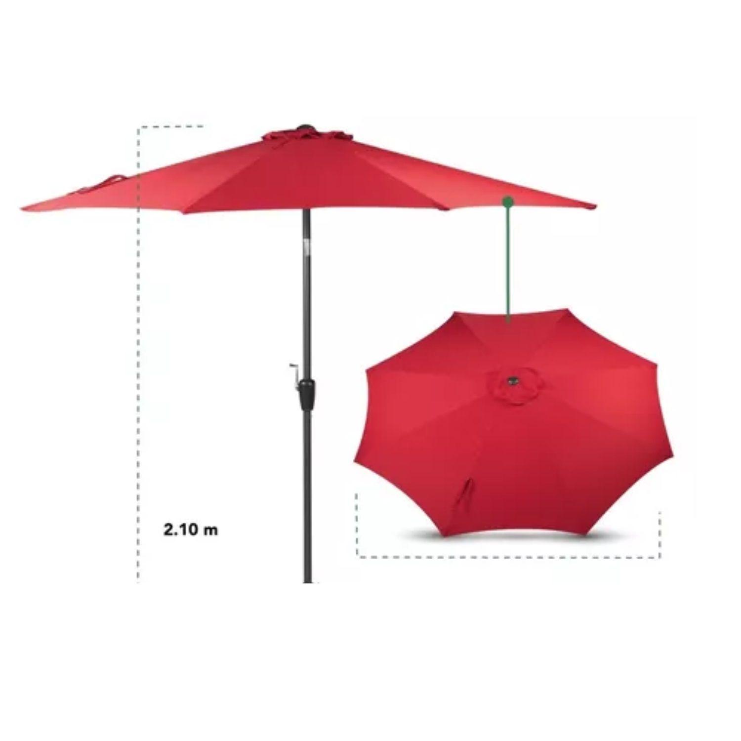 Quitasol Plegable Altura Ajustable Playa Uv Rojo-2