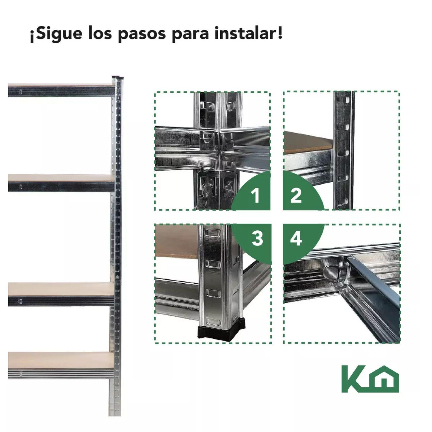 Estante Organizador 5 Niveles Madera 180x90cm Gris-6