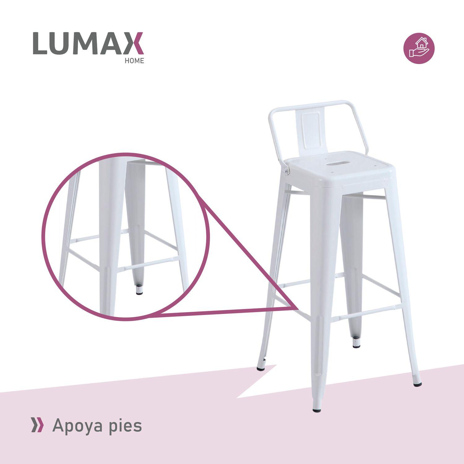 Pack 4 Taburetes Tolix Altos Piso de Bar Blanco con Resplado-6