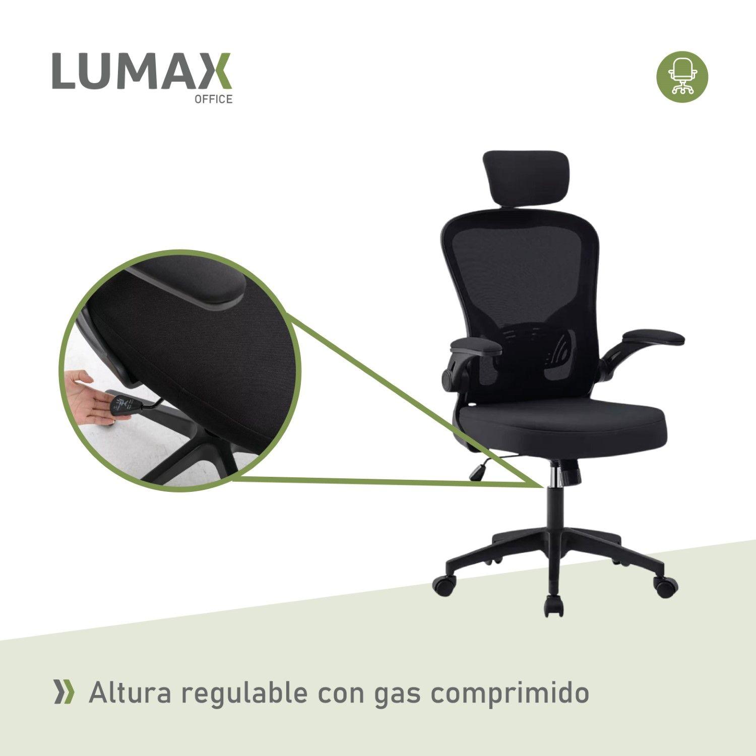 Silla De Oficina Tyne Ergonómica Con Respaldo Alto Negra-4