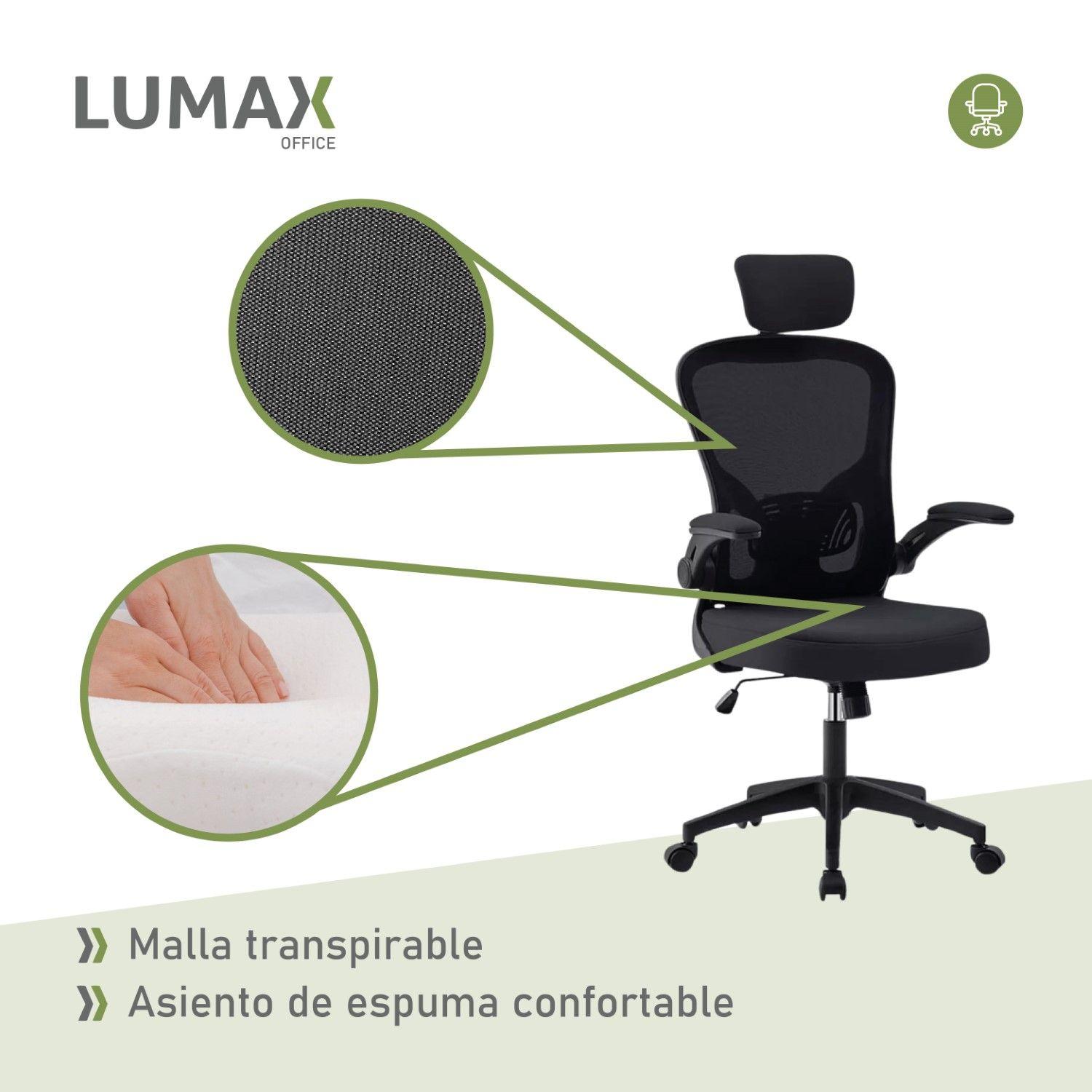 Silla De Oficina Tyne Ergonómica Con Respaldo Alto Negra-5