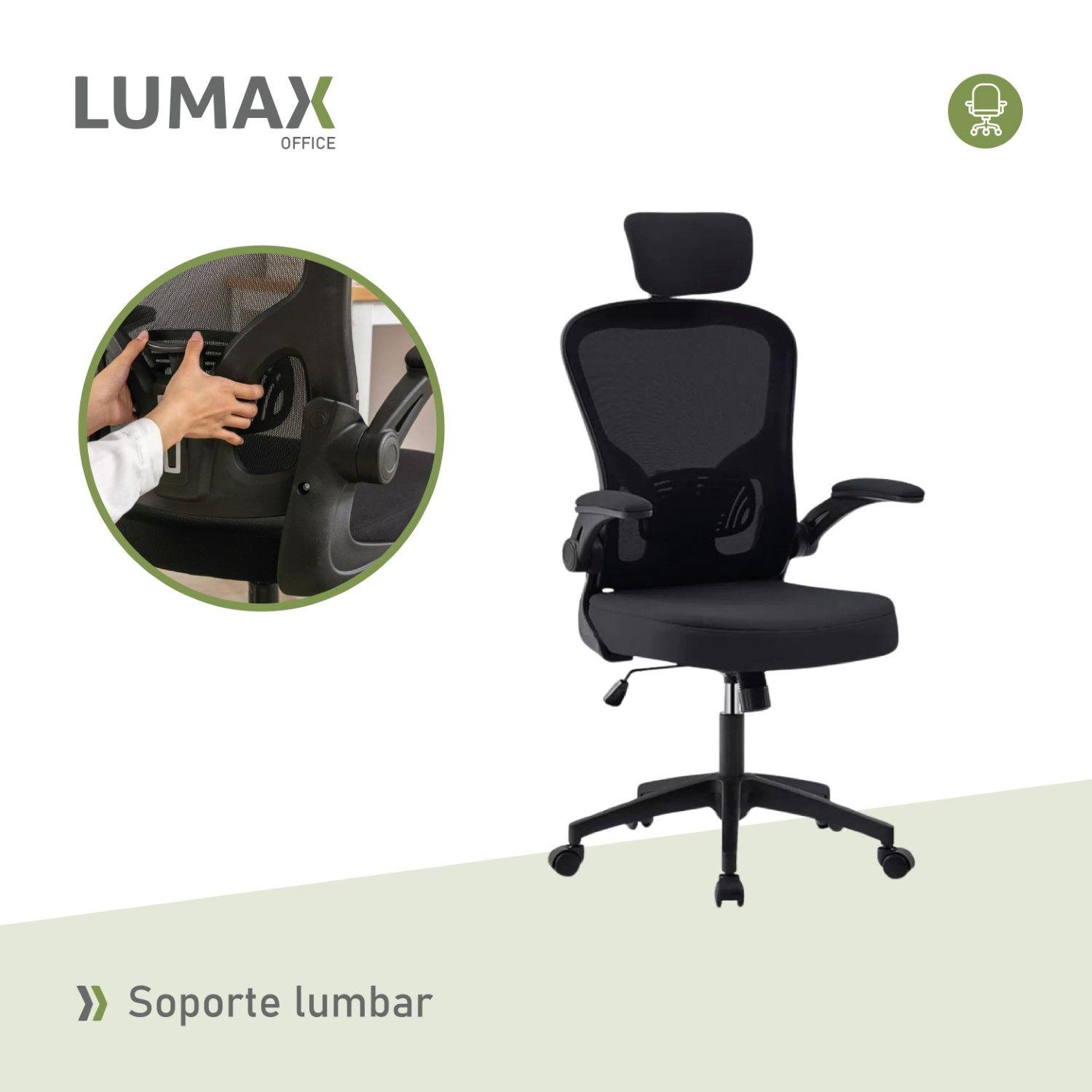 Silla De Oficina Tyne Ergonómica Con Respaldo Alto Negra-6