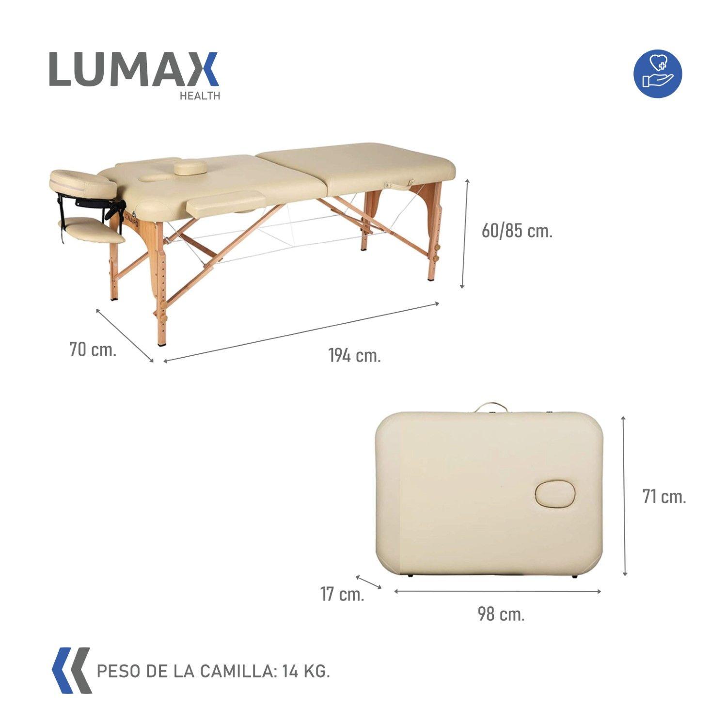 Camilla de Masajes Madera 2 Cuerpos Beige-2