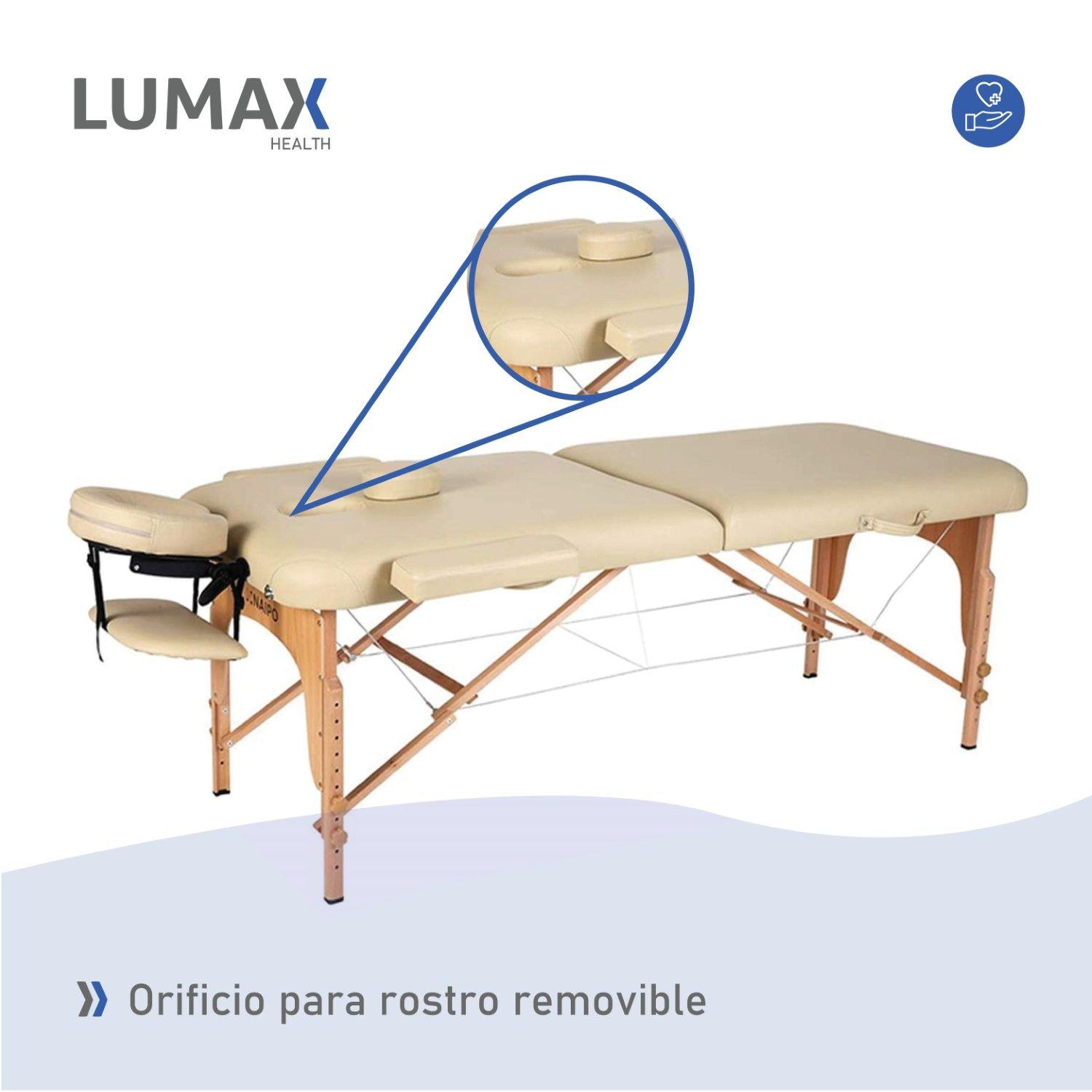 Camilla de Masajes Madera 2 Cuerpos Beige-4