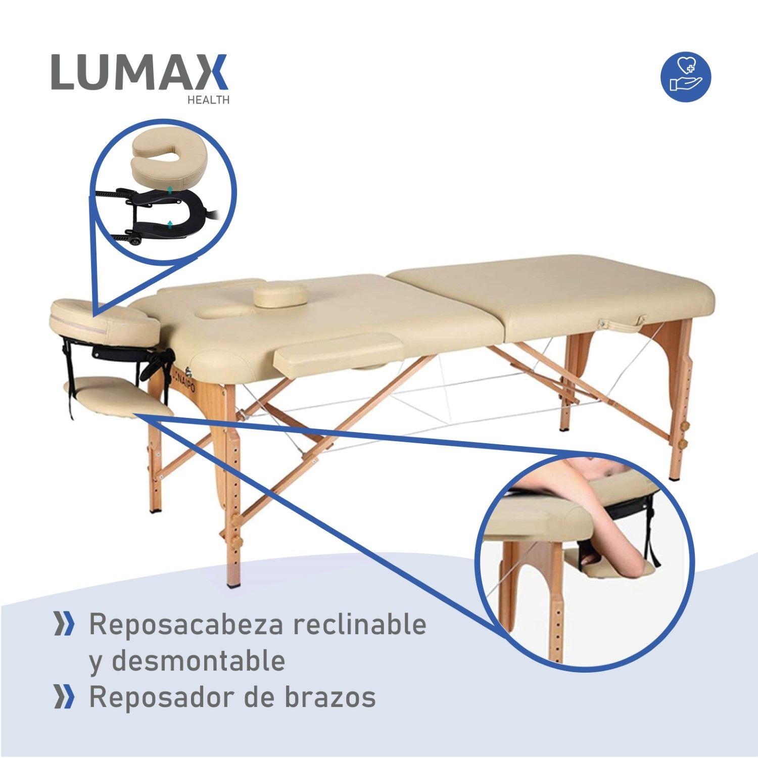 Camilla de Masajes Madera 2 Cuerpos Beige-5