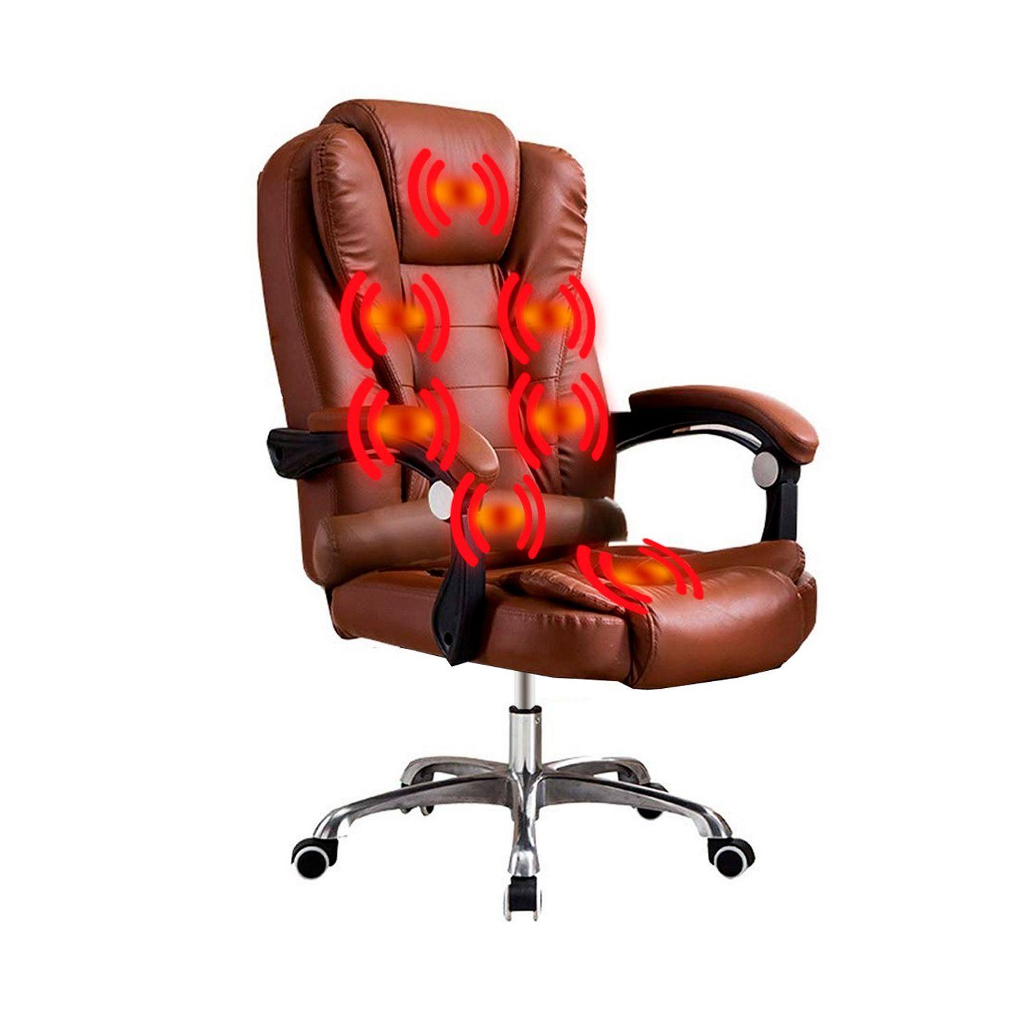 Silla Ejecutiva Escritorio Miles Premium 7 Puntos Masajes Cafe-0
