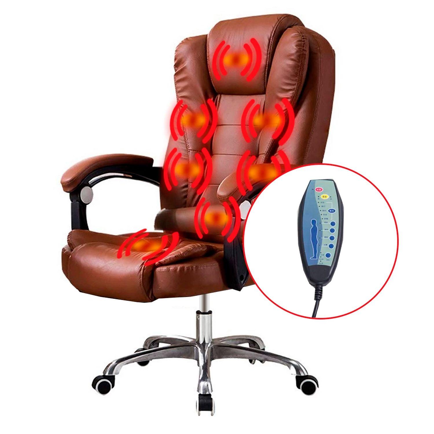 Silla Ejecutiva Escritorio Miles Premium 7 Puntos Masajes Cafe-2
