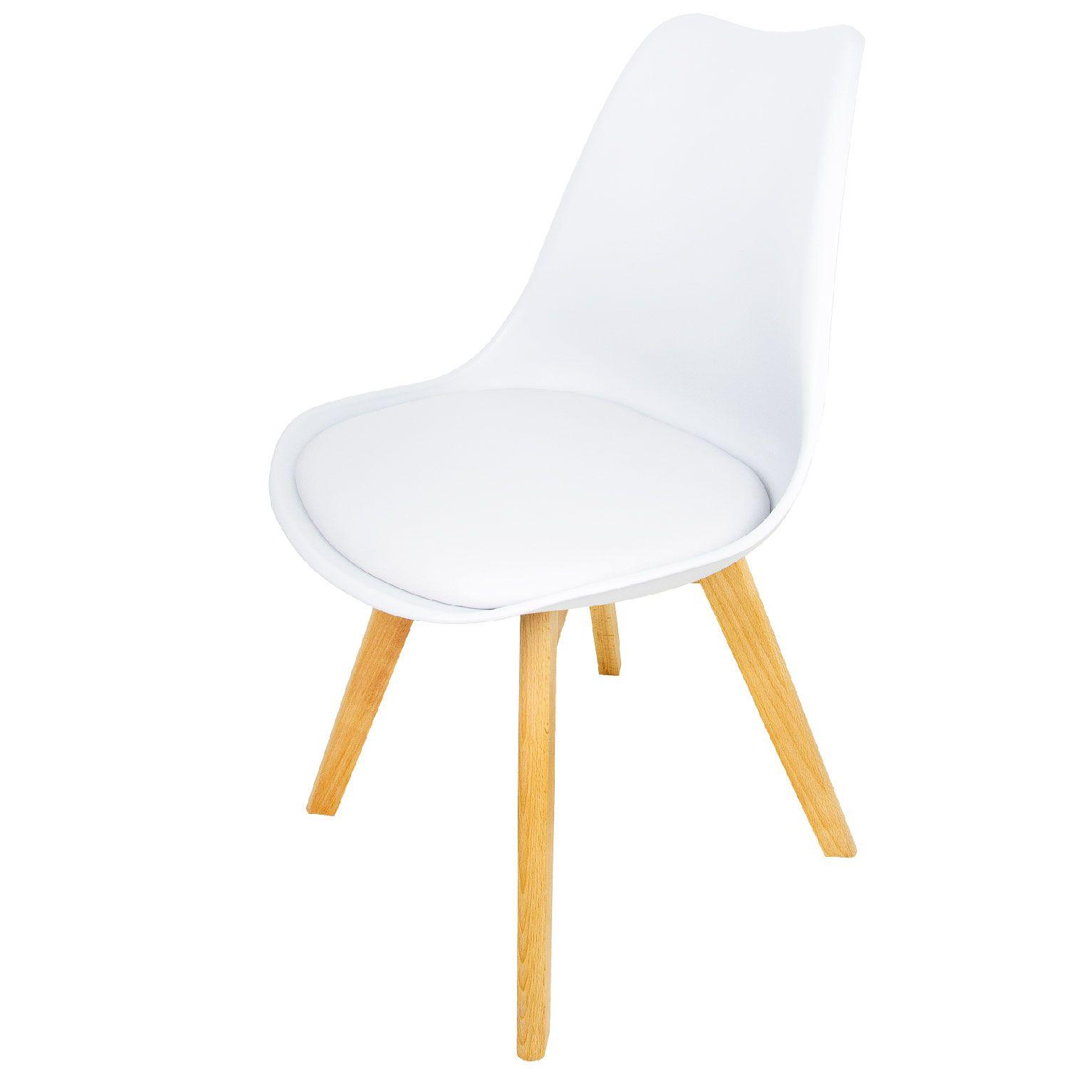 Silla Comedor Moderna Eames Tulipan Blanca Patas Madera-0