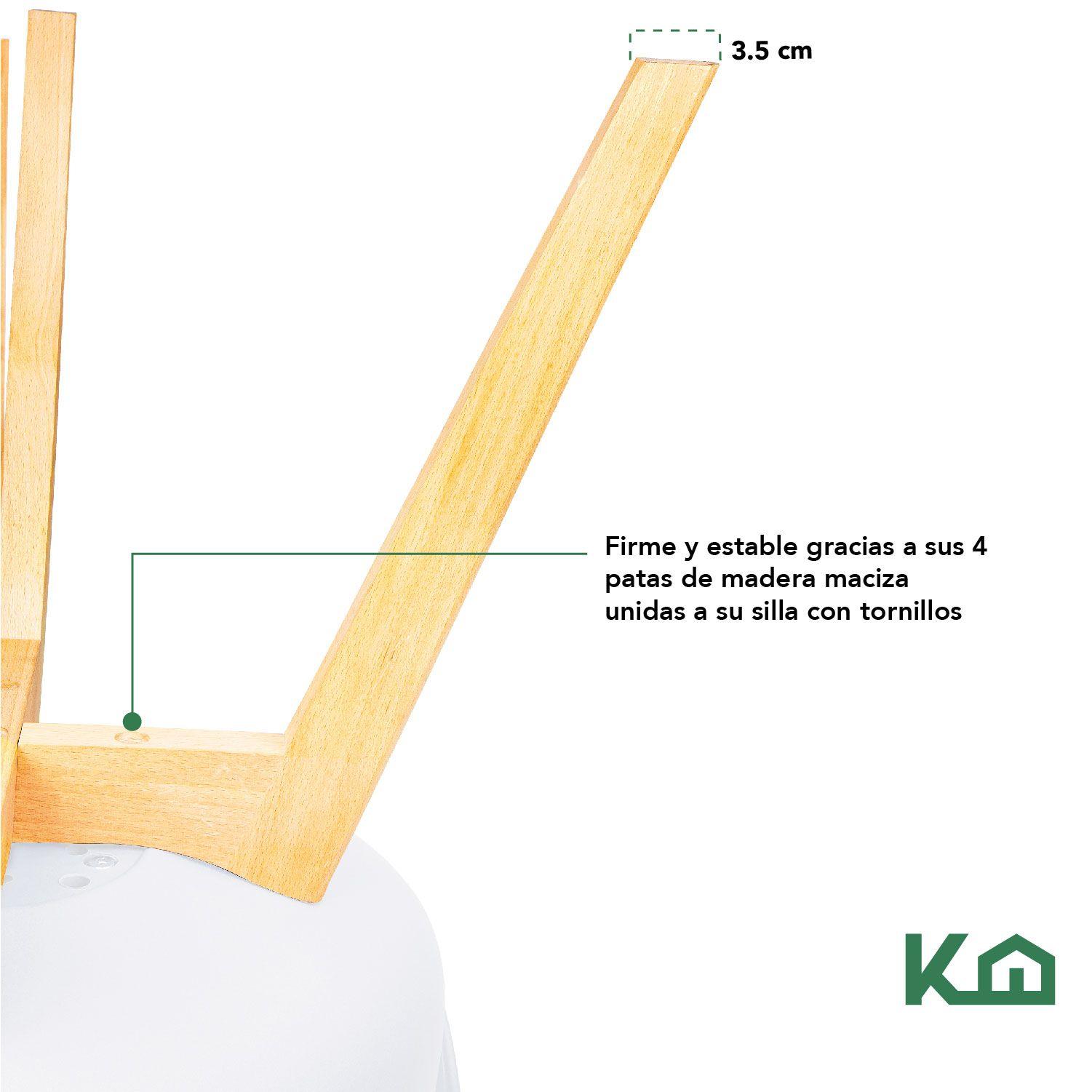 Silla Comedor Moderna Eames Tulipan Blanca Patas Madera-4