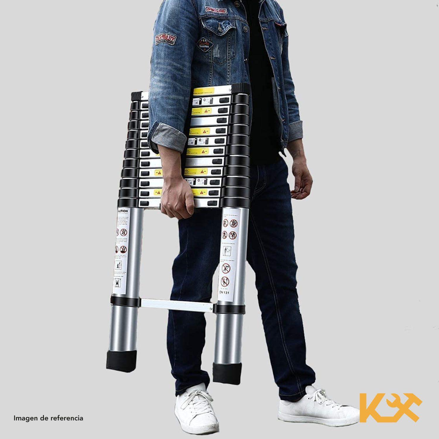 Escalera Telescopica Retractil Compacta Portatil Altura 3.8m-3