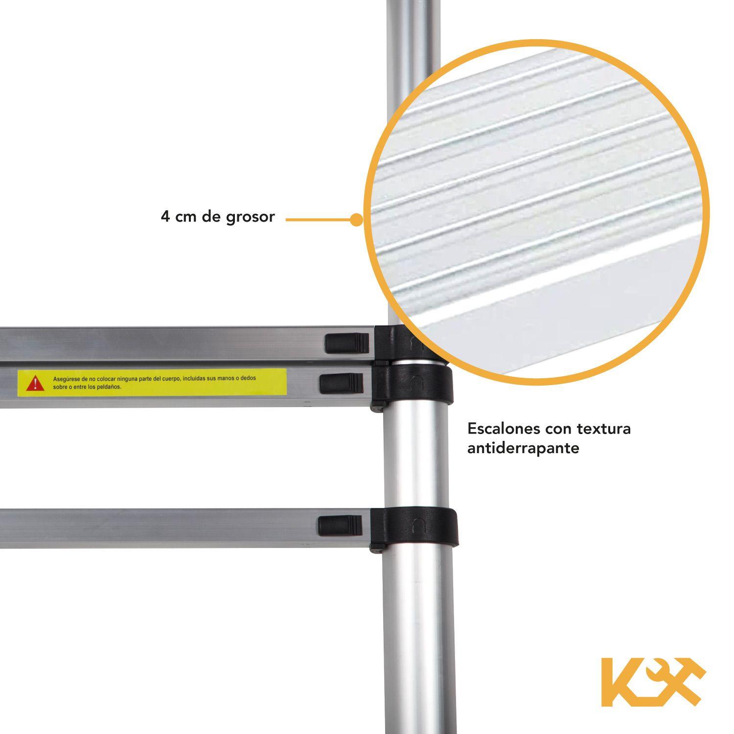 Escalera Telescopica Retractil Compacta Portatil Altura 3.8m-5