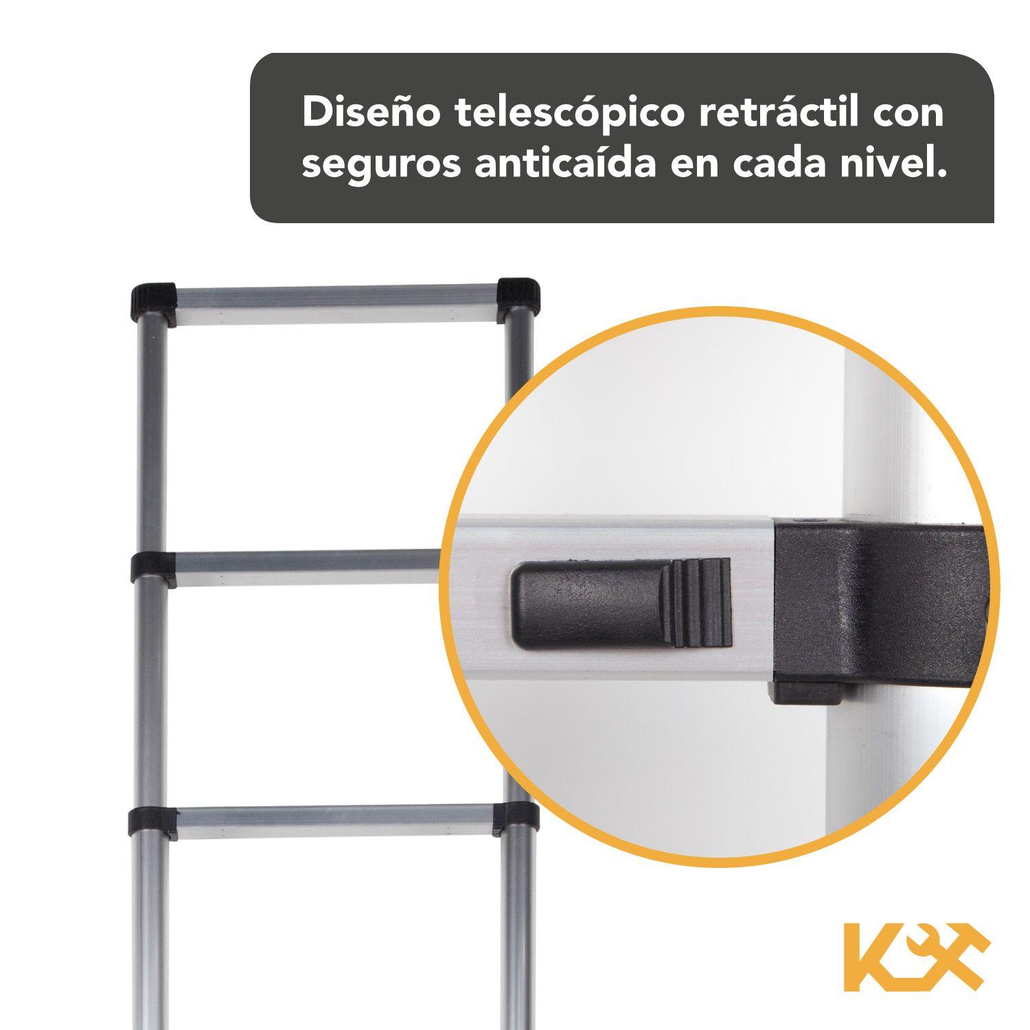 Escalera Telescopica Retractil Compacta Portatil Altura 3.8m-8