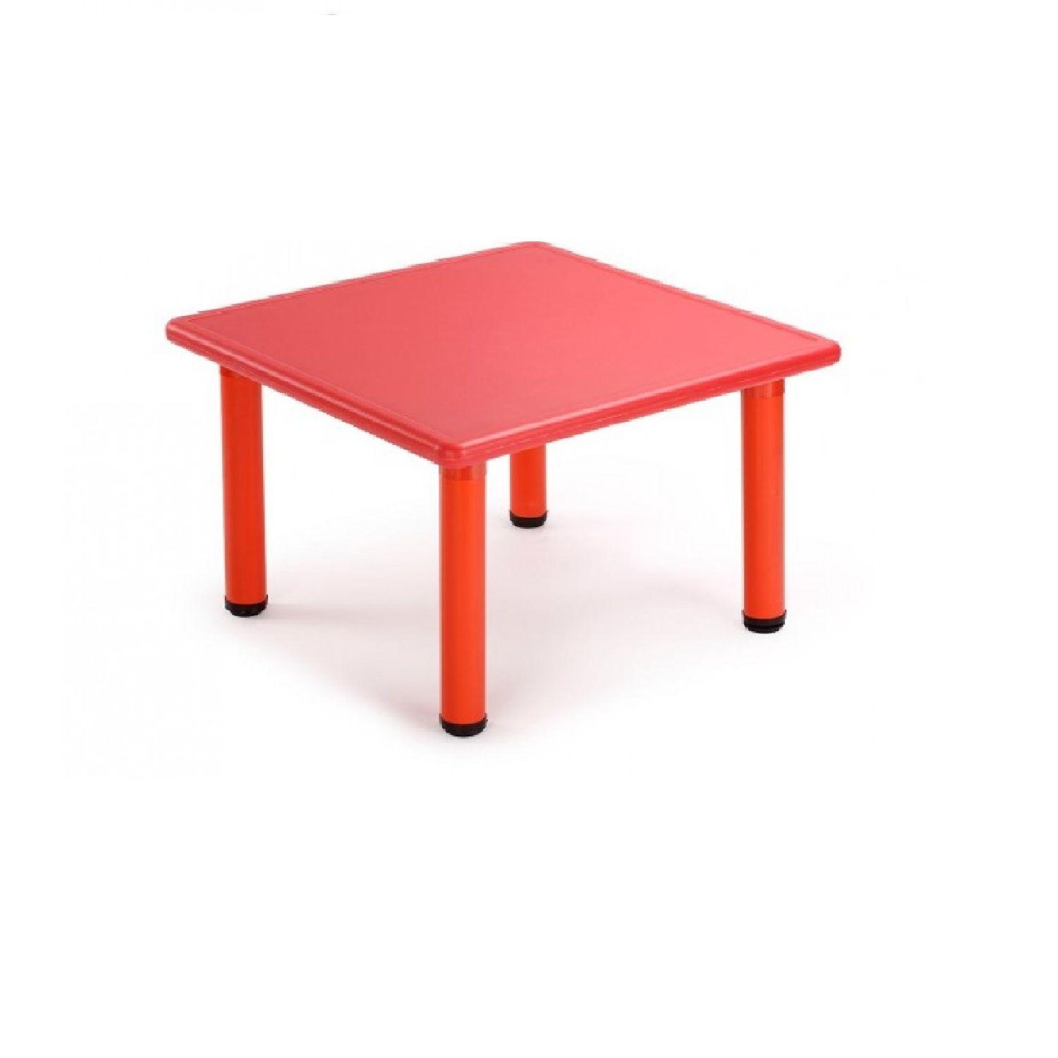 Mesa Plastico Infantil 60x60x50 + 4 Sillas Rojo-1