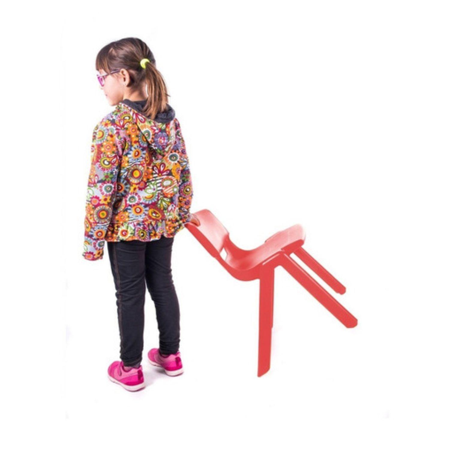 Mesa Plastico Infantil 60x60x50 + 4 Sillas Rojo-5