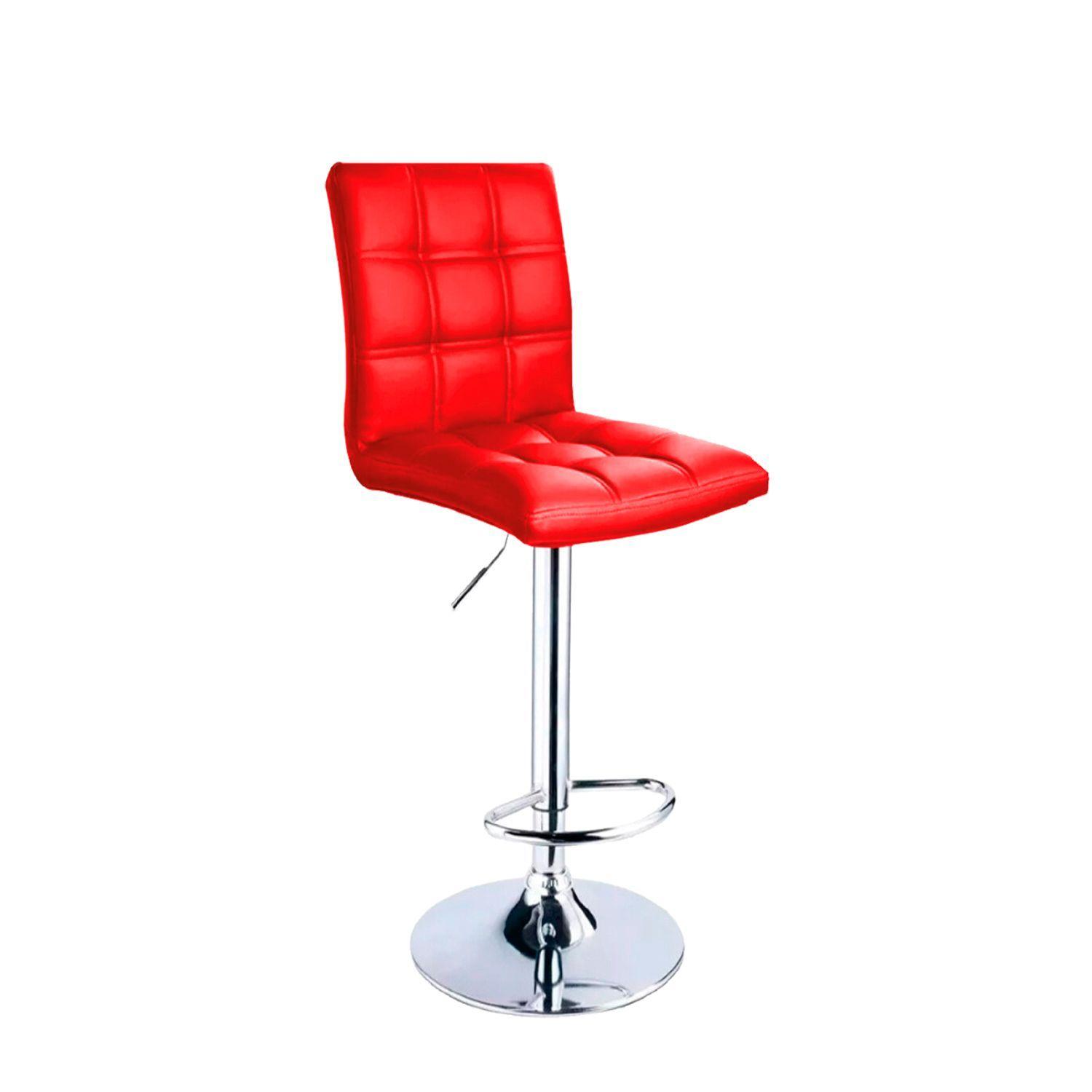 Pack 2 Piso Bar Sillon Taburete Odo Rojo Muebles MeTinca-1