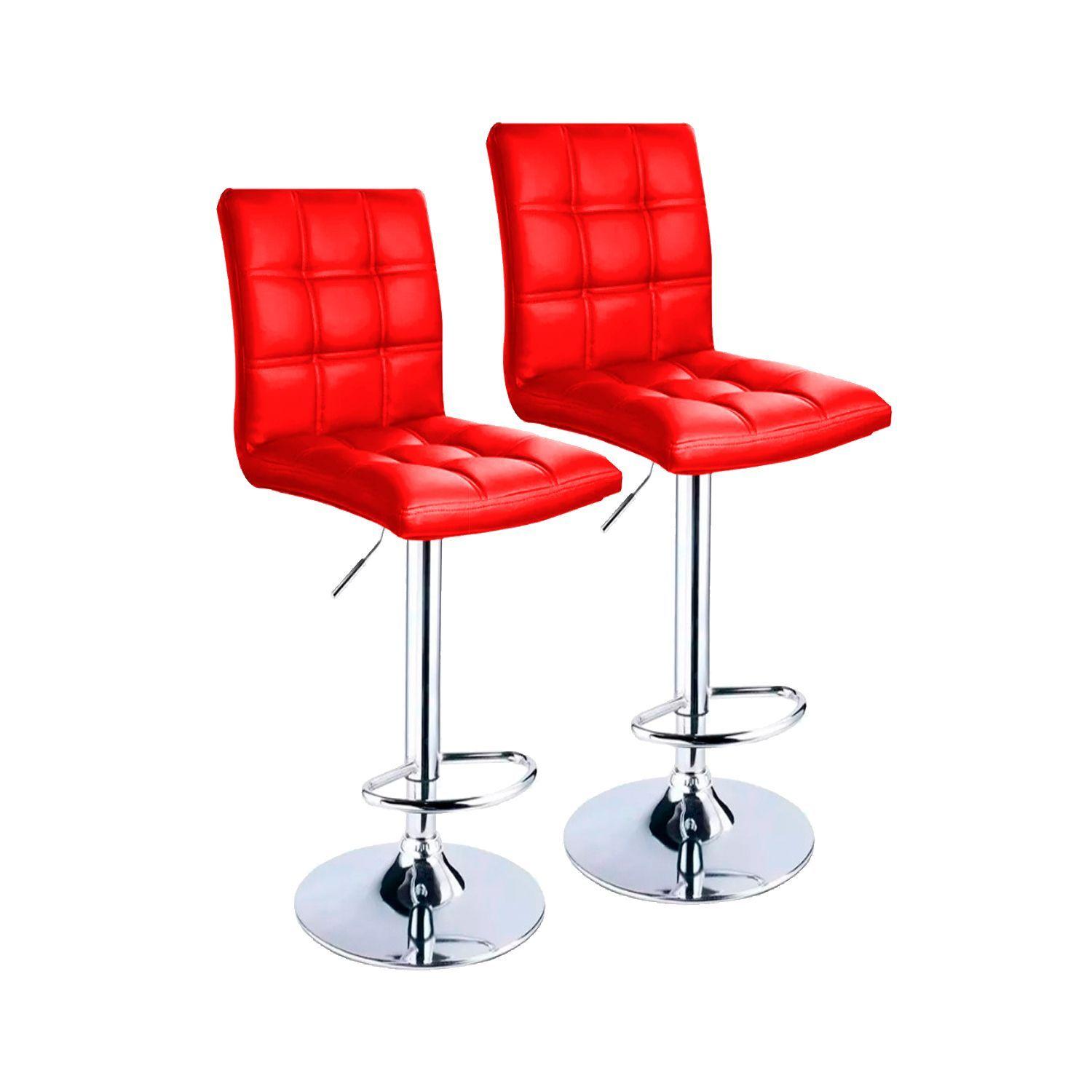 Pack 2 Piso Bar Sillon Taburete Odo Rojo Muebles MeTinca-0