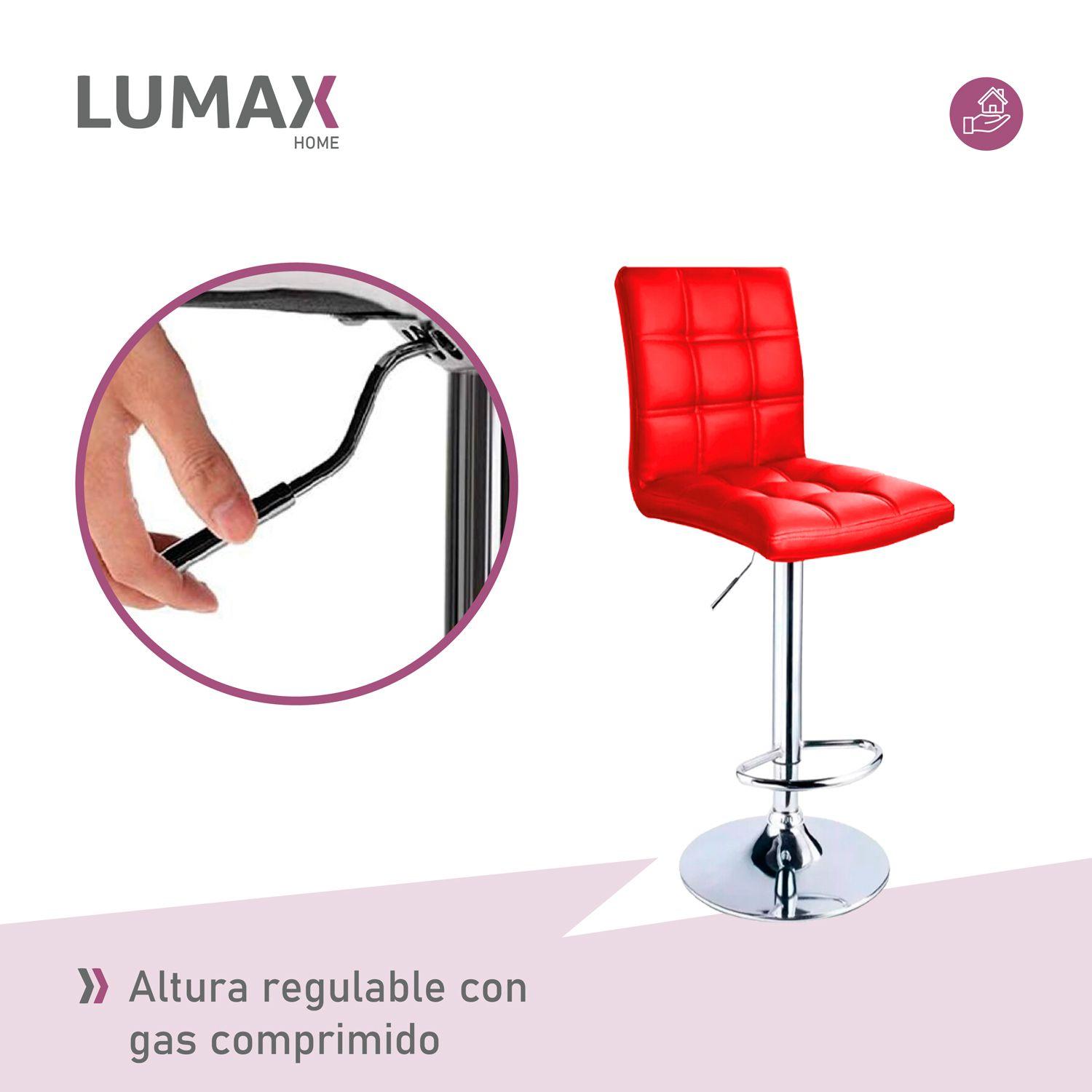 Pack 2 Piso Bar Sillon Taburete Odo Rojo Muebles MeTinca-7
