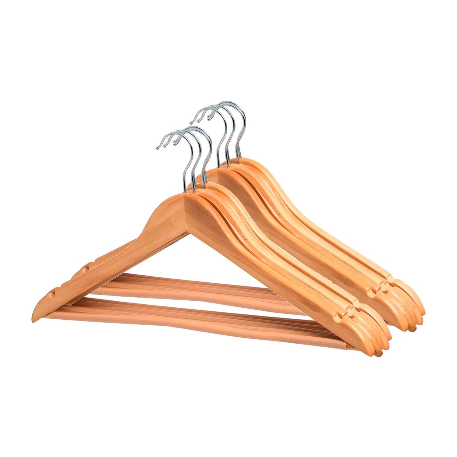 Pack 10 Colgadores Organizador de Ropa de Madera MeTinca-0