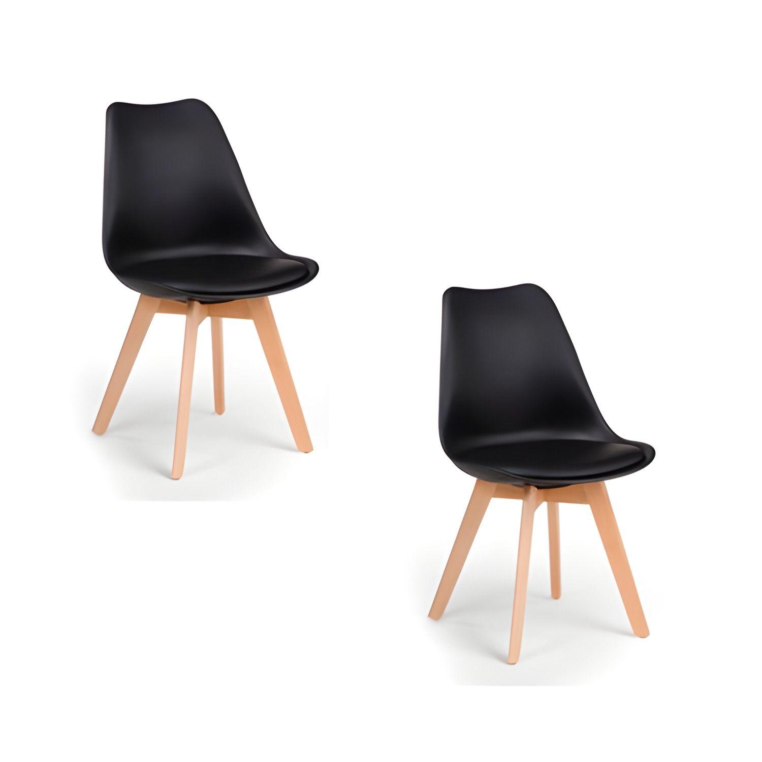 Set x2 Silla Nordica Eames Tulip Negra-0
