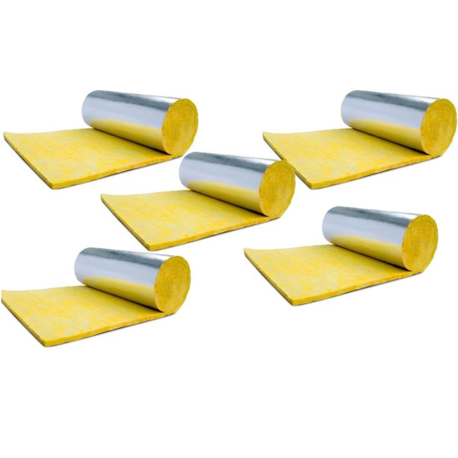 Pack x5 Rollo Lana de Vidrio Foil Aluminio 30mm Rinde 90mts2-0