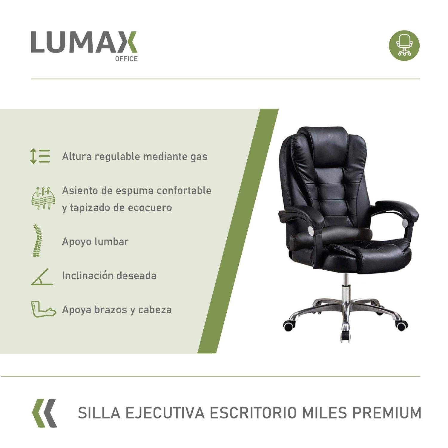 Silla Ejecutiva Escritorio Miles Premium Color Negro-1