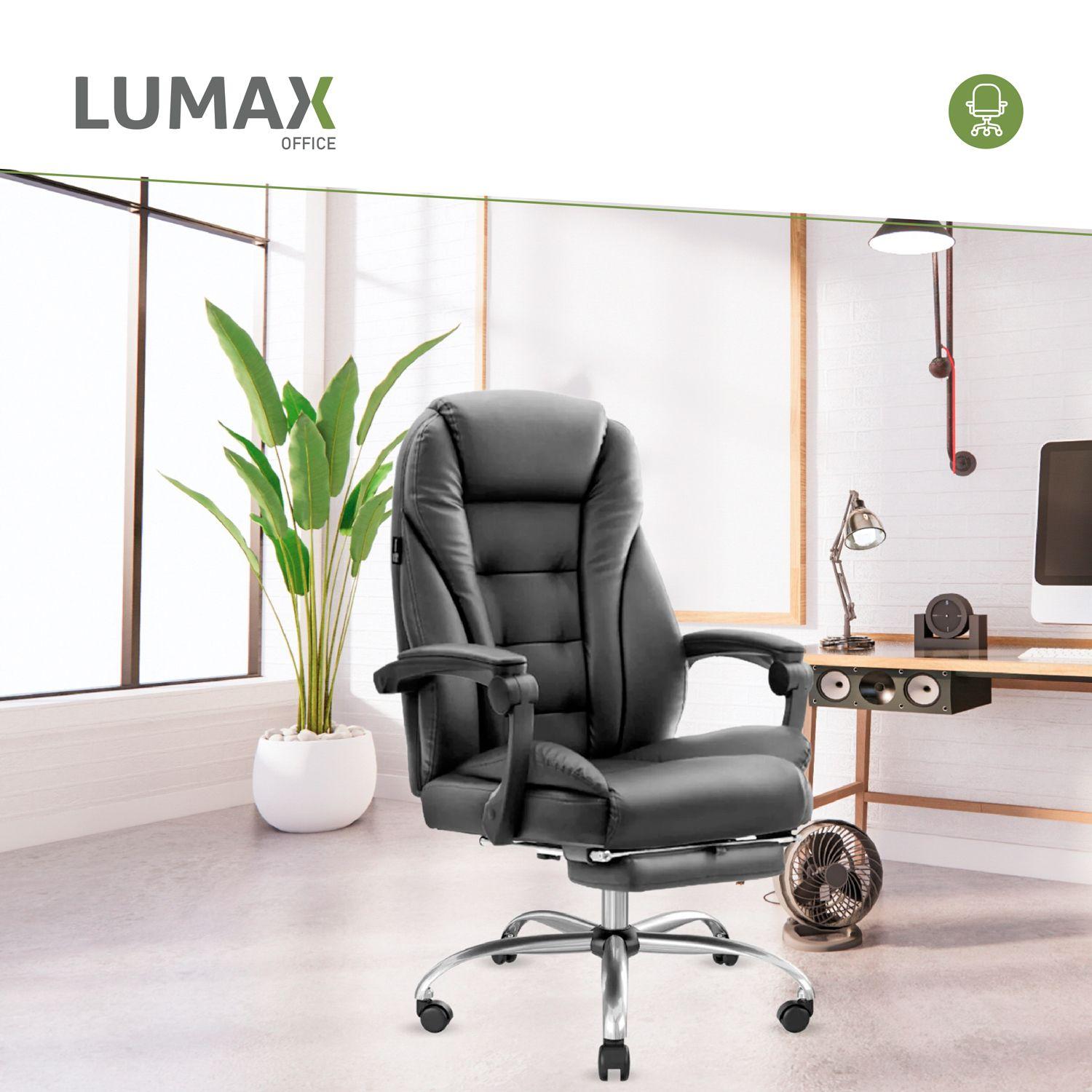 Silla de Escritorio Miles | Apoya Pies Ecocuero Color Negro-3