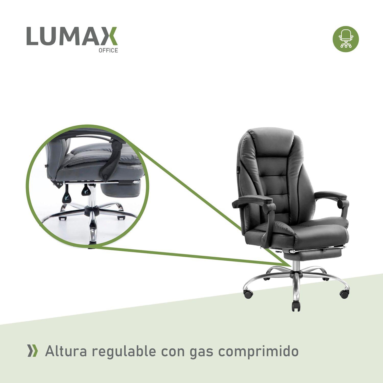 Silla de Escritorio Miles | Apoya Pies Ecocuero Color Negro-4