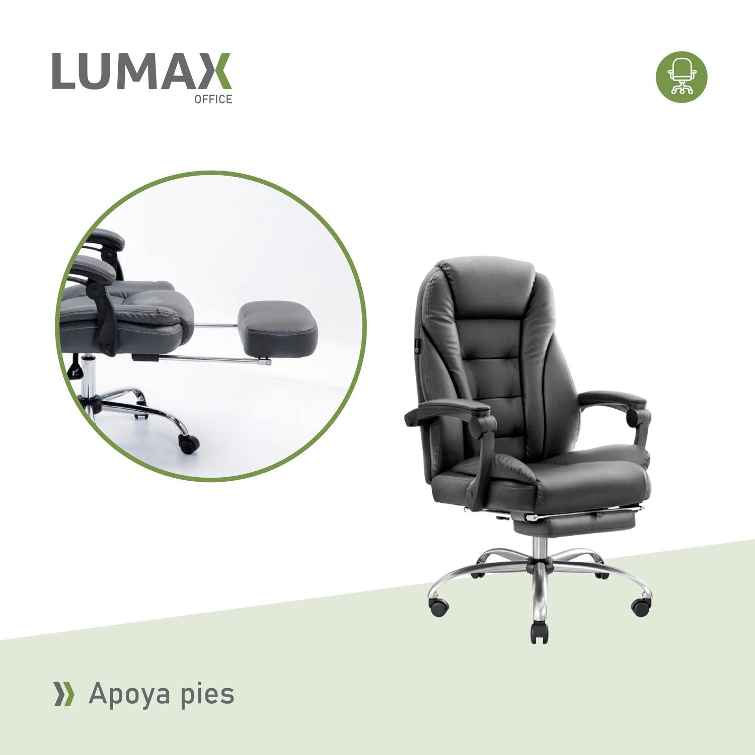 Silla de Escritorio Miles | Apoya Pies Ecocuero Color Negro-6