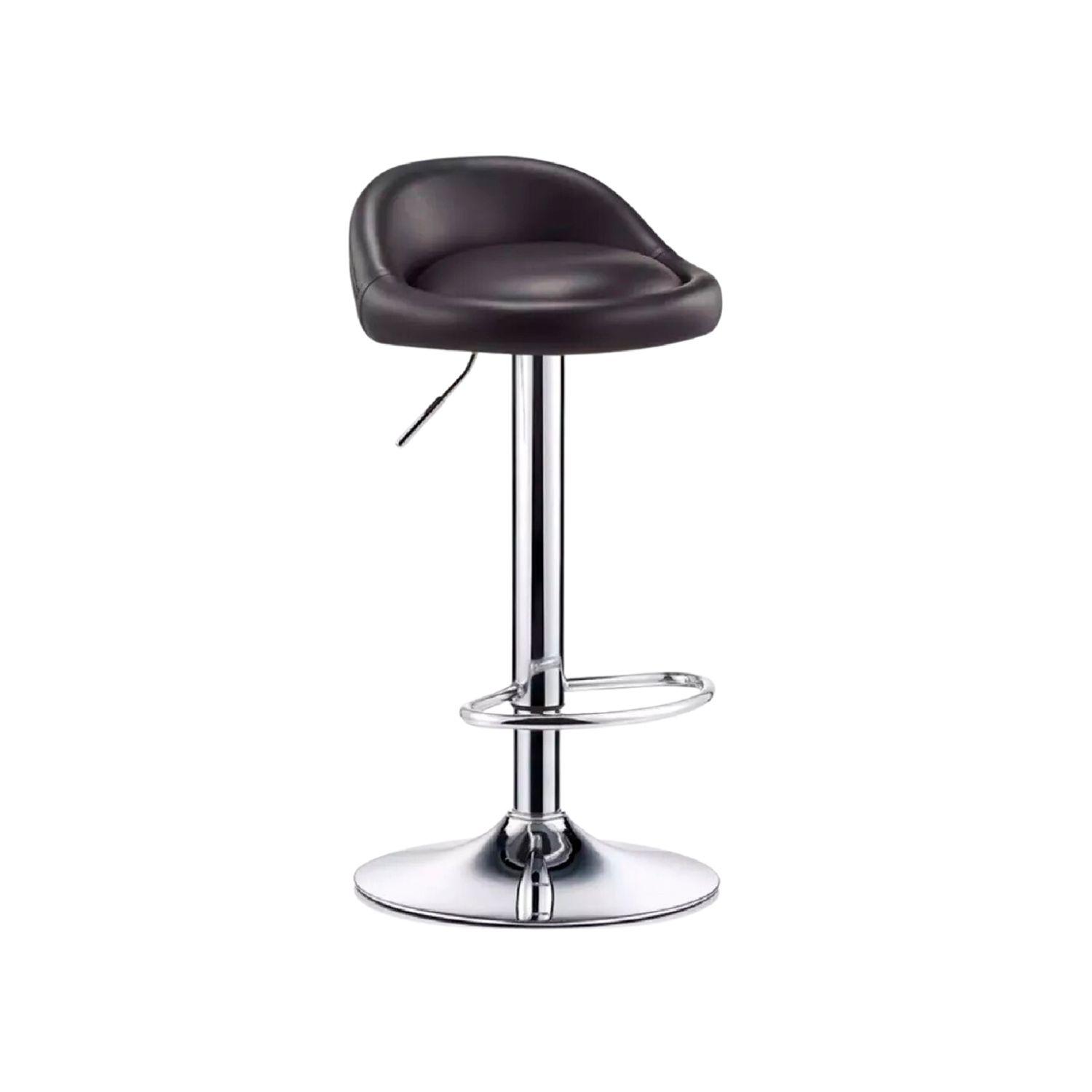 Silla Piso Bar Taburete Altura Regulable Respaldo Negro-0