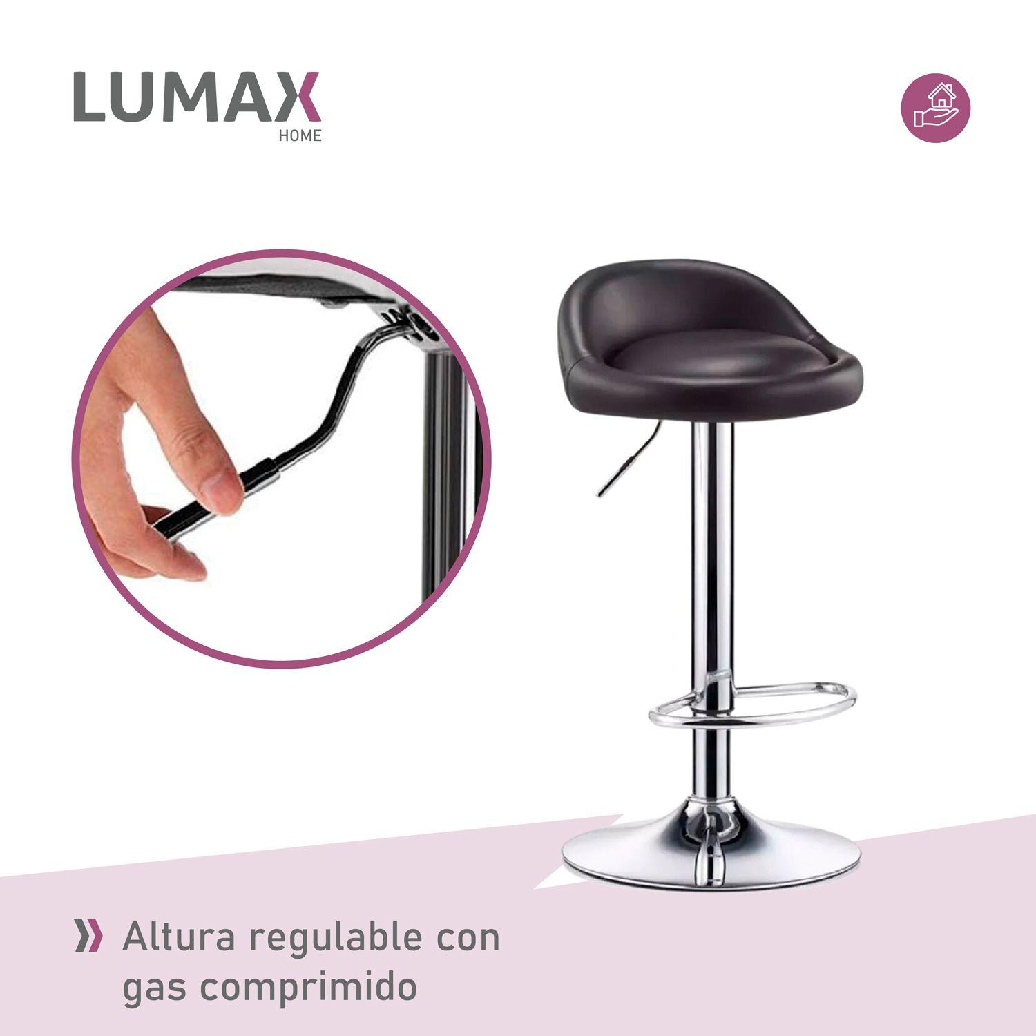 Silla Piso Bar Taburete Altura Regulable Respaldo Negro-6