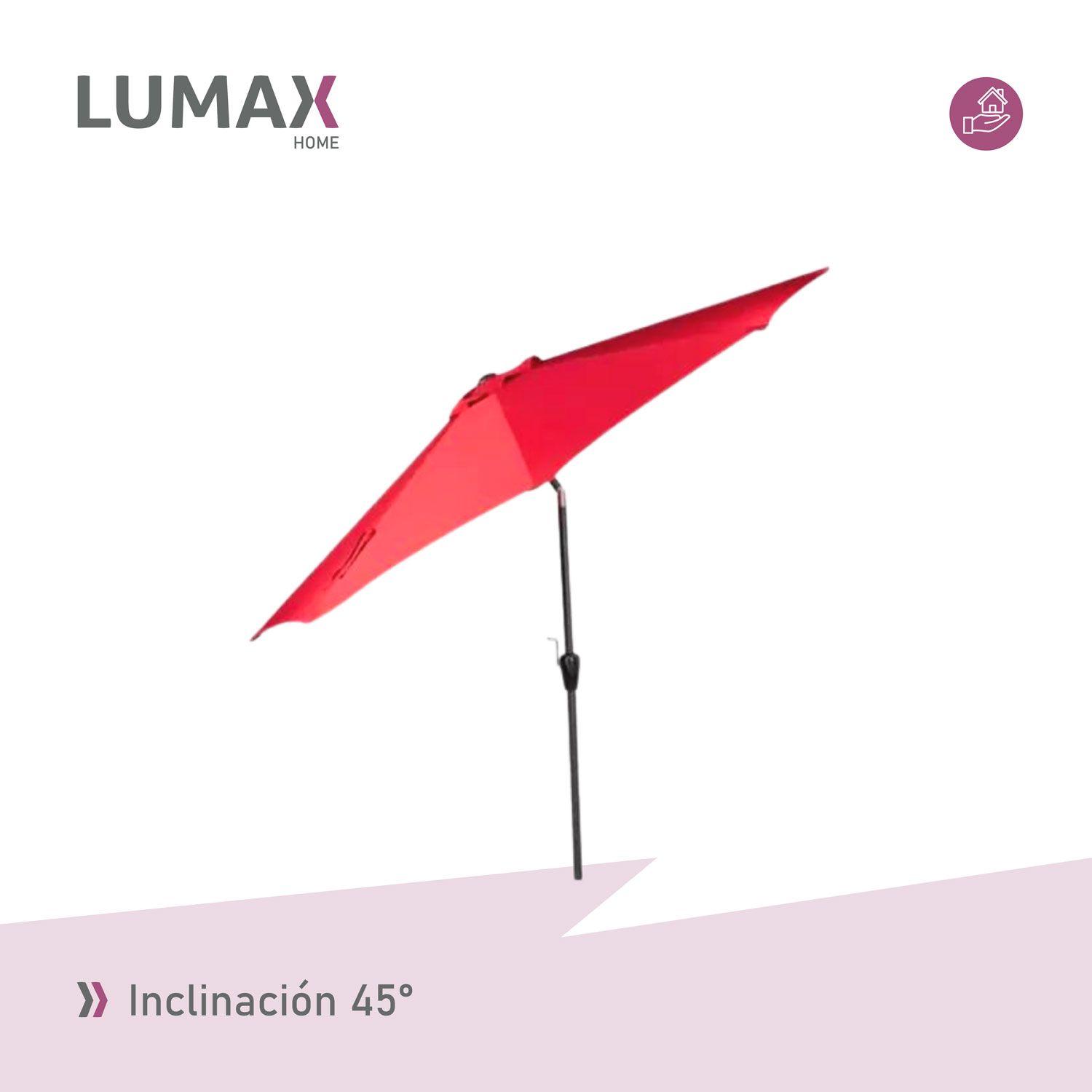 Quitasol Plegable Altura Ajustable Playa Uv Rojo+ Base-4