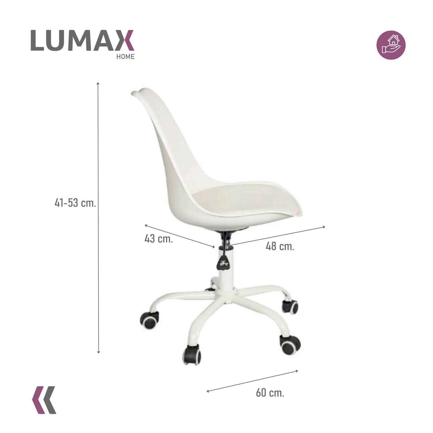 Silla De Oficina Eames Con Ruedas Minimalista Blanca-2