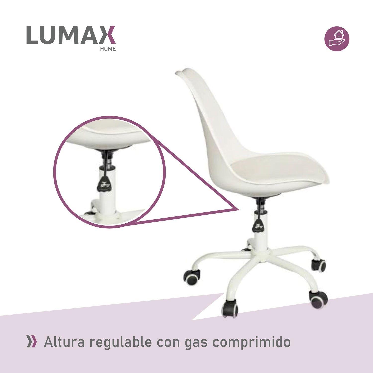 Silla De Oficina Eames Con Ruedas Minimalista Blanca-4