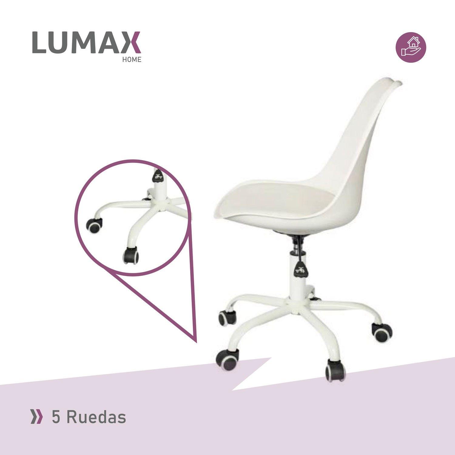 Silla De Oficina Eames Con Ruedas Minimalista Blanca-5
