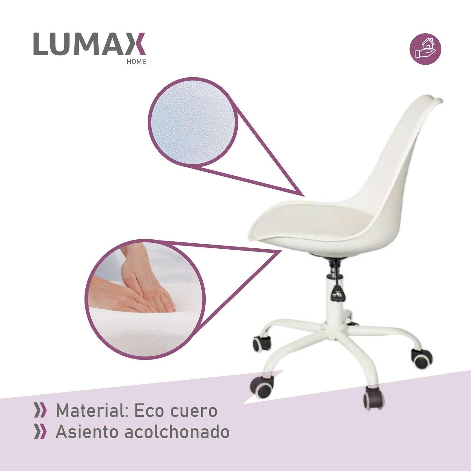 Silla De Oficina Eames Con Ruedas Minimalista Blanca-6