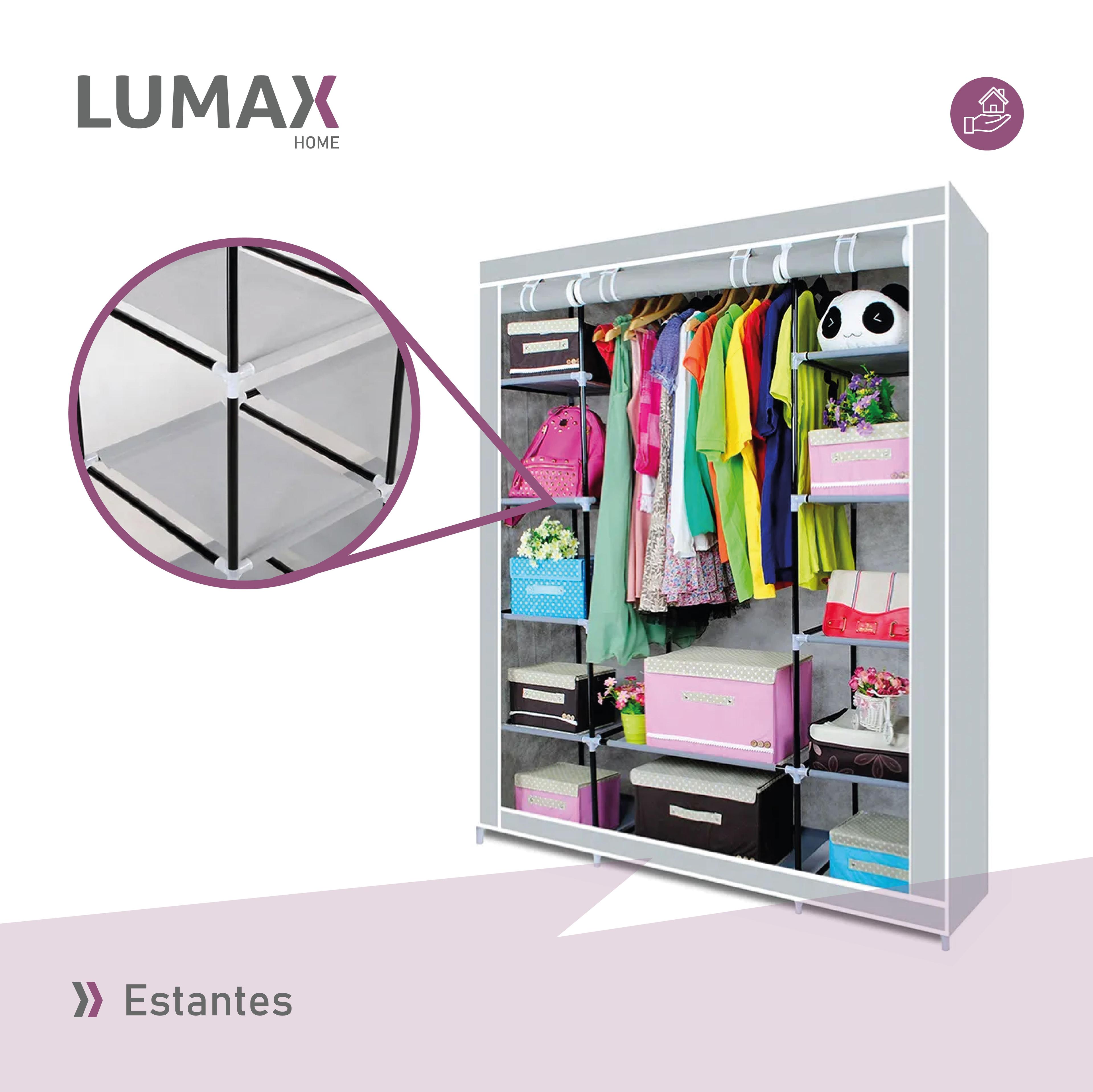 Closet Armable y Portatil de Tela 150x45x175 cm Color Gris-5