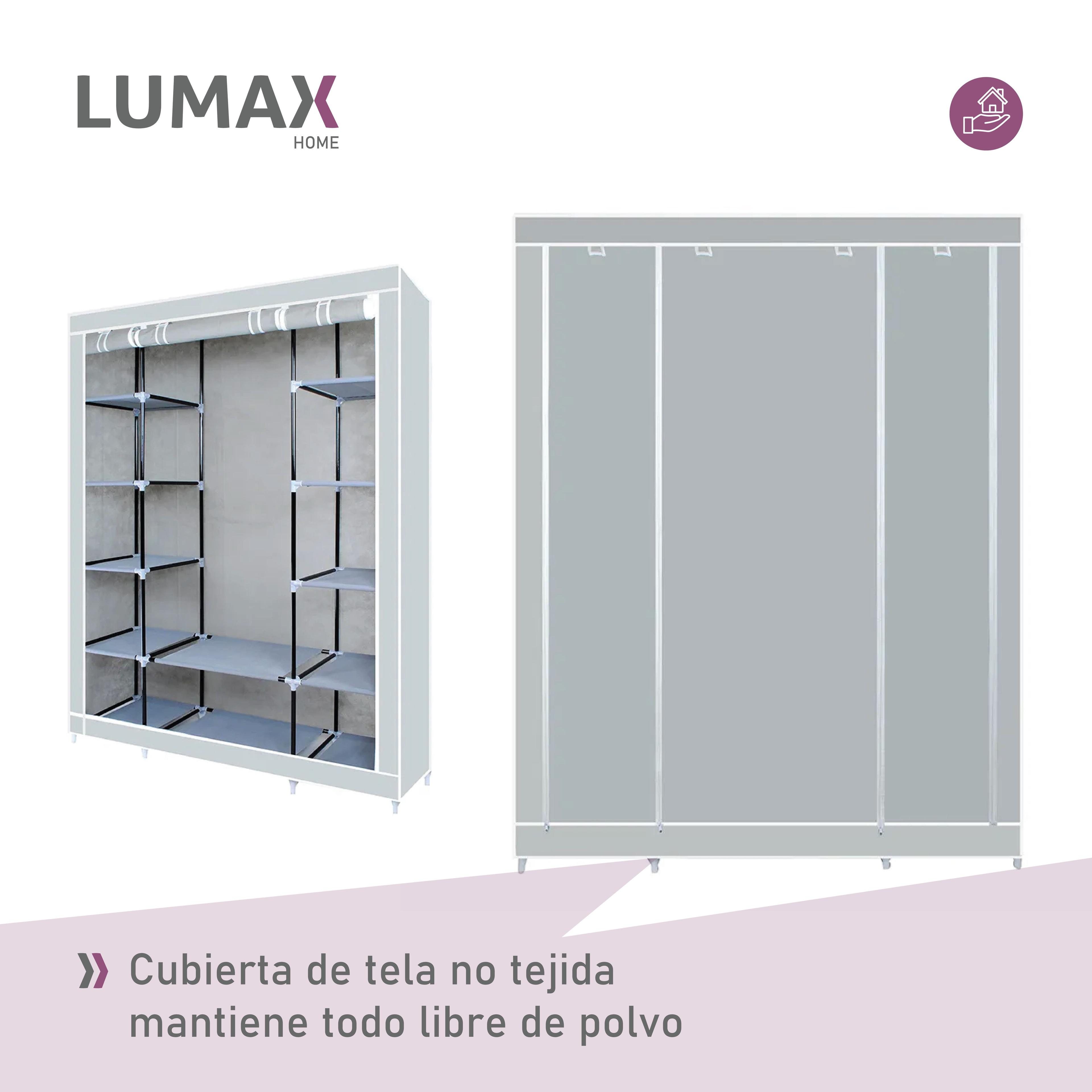 Closet Armable y Portatil de Tela 150x45x175 cm Color Gris-6