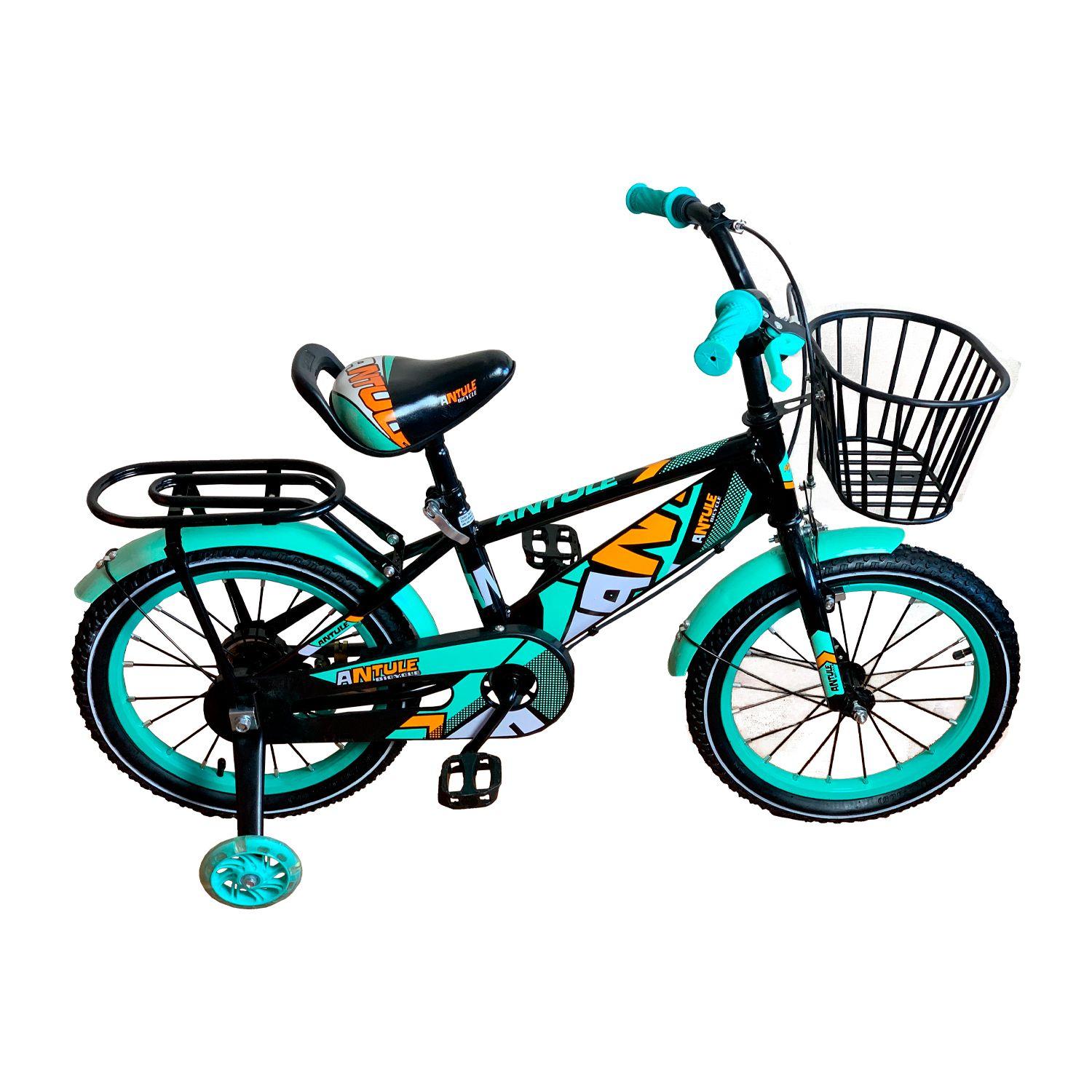 Bicicleta Infantil Antule Aro 12 Rueditas y Canasto Verde-0