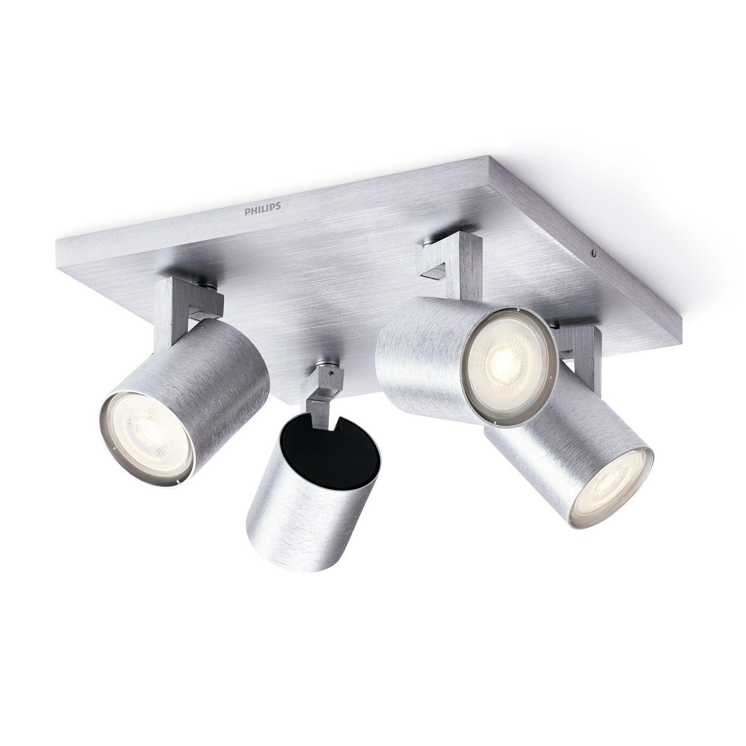 Aplique de Techo Philips Runner 4 Spots Max 200W Gris-0