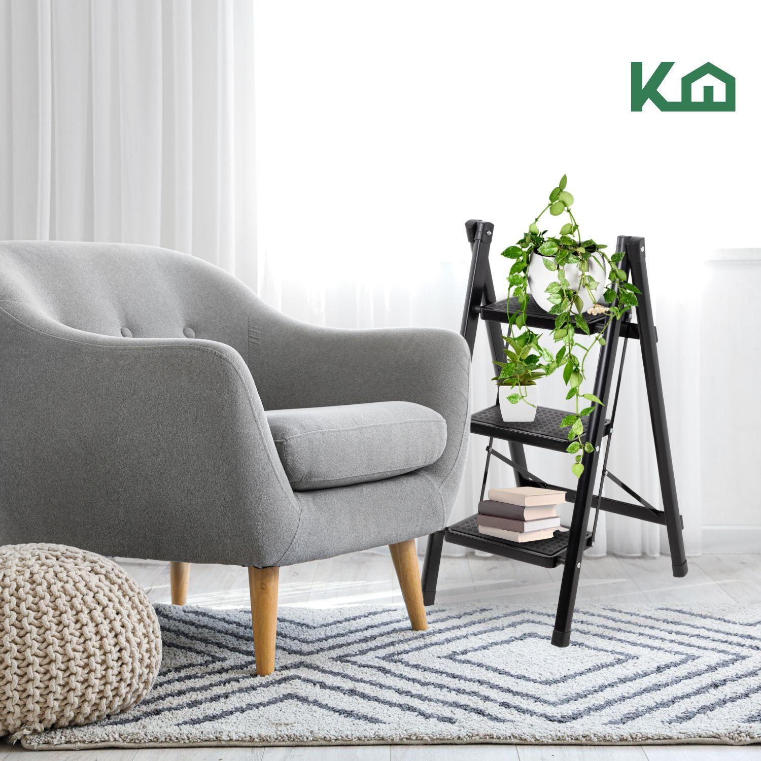 Escalera Plegable 3 Peldaños Antideslizante Portatil-1