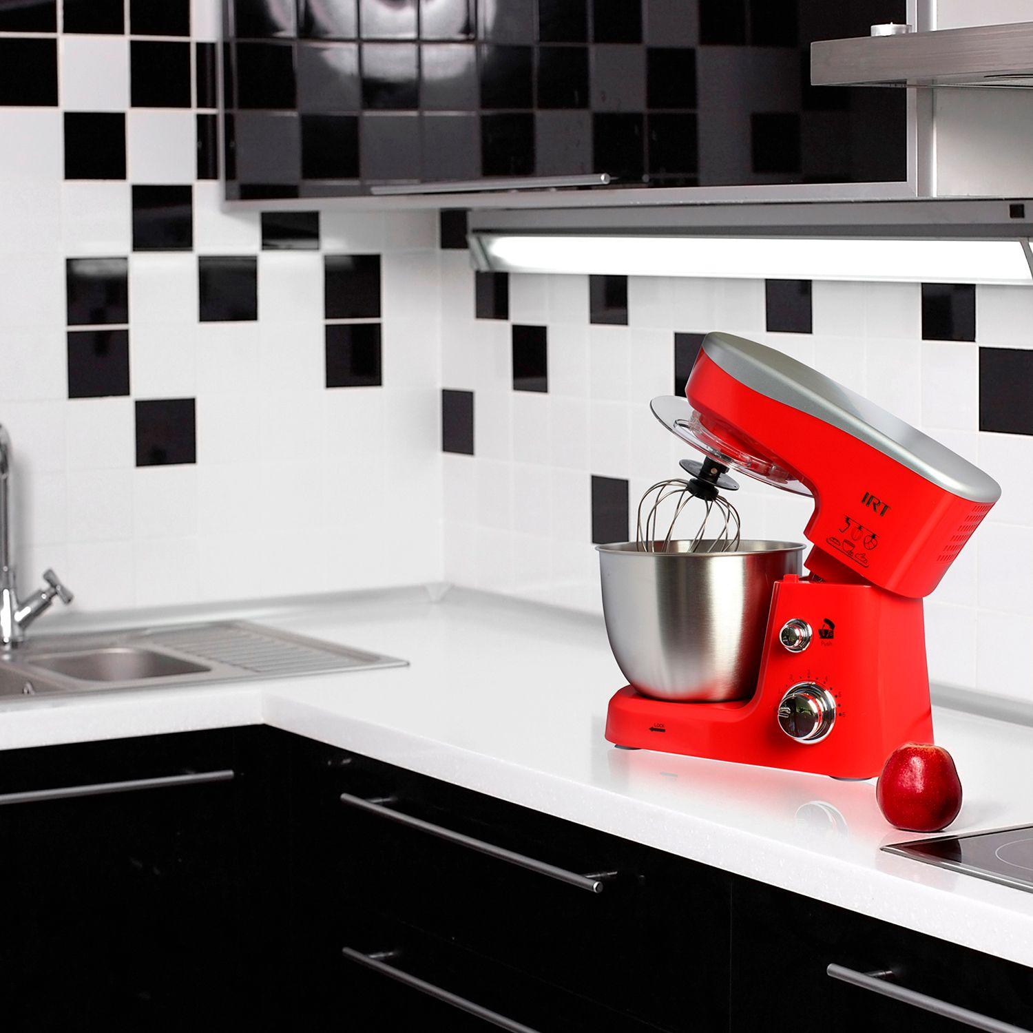 Batidora Planetaria IRT 700w Acero 3.5L 3 Paletas Roja-5