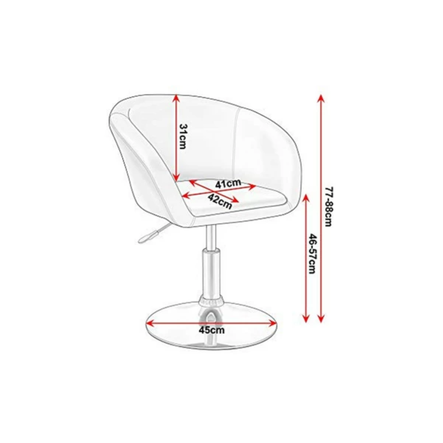 Poltrona Tipo Sillon Butaca Blanca Comedor y Oficina-2