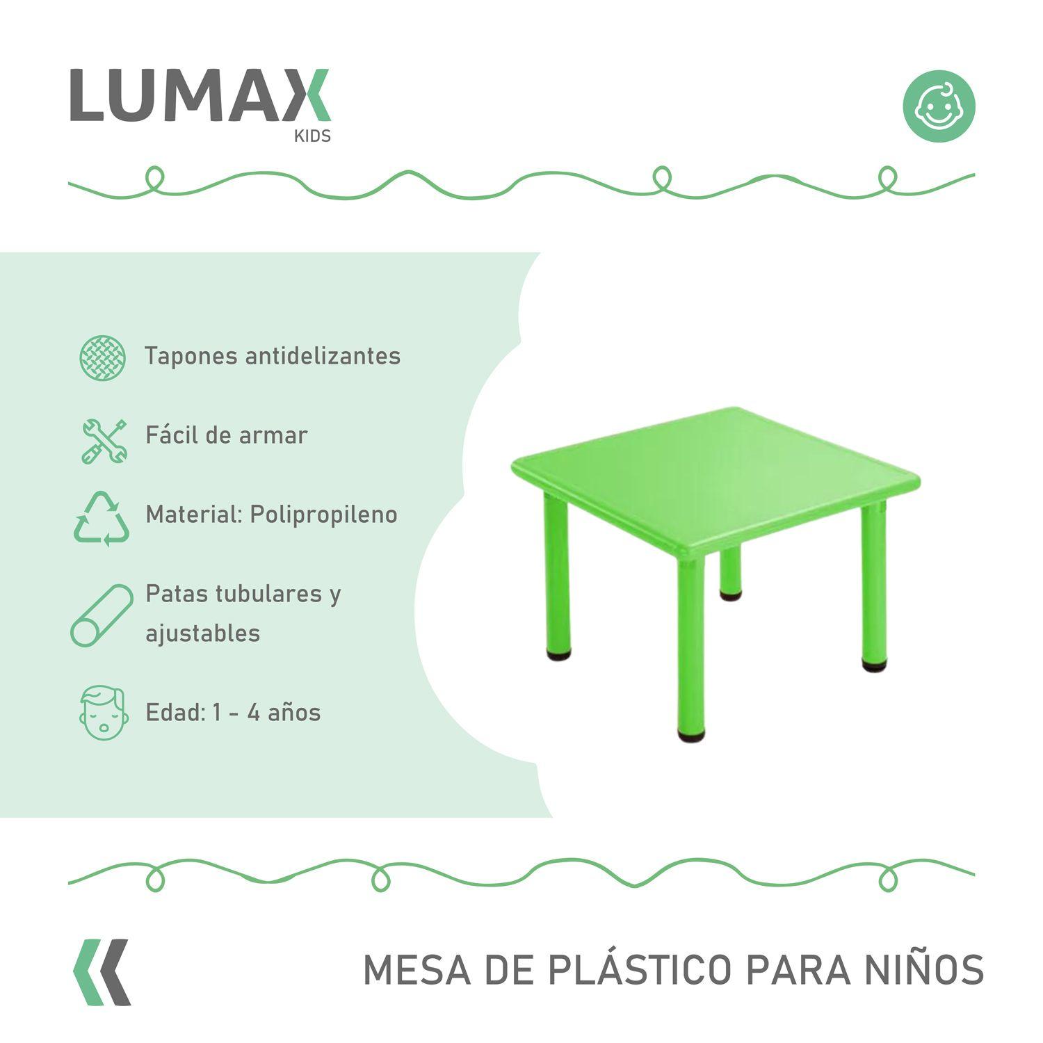 Mesa Plastico Niño 60x60x50 Verde-1