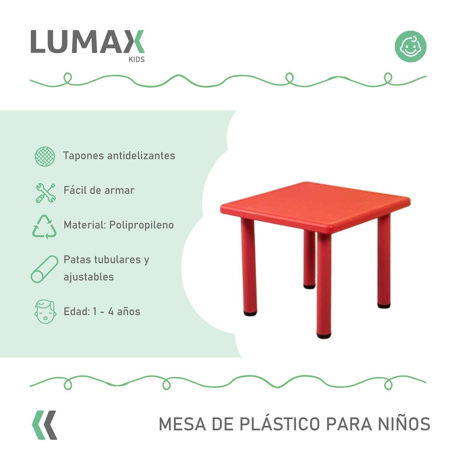 Mesa Plastico Niño 60x60x50 Rojo-1