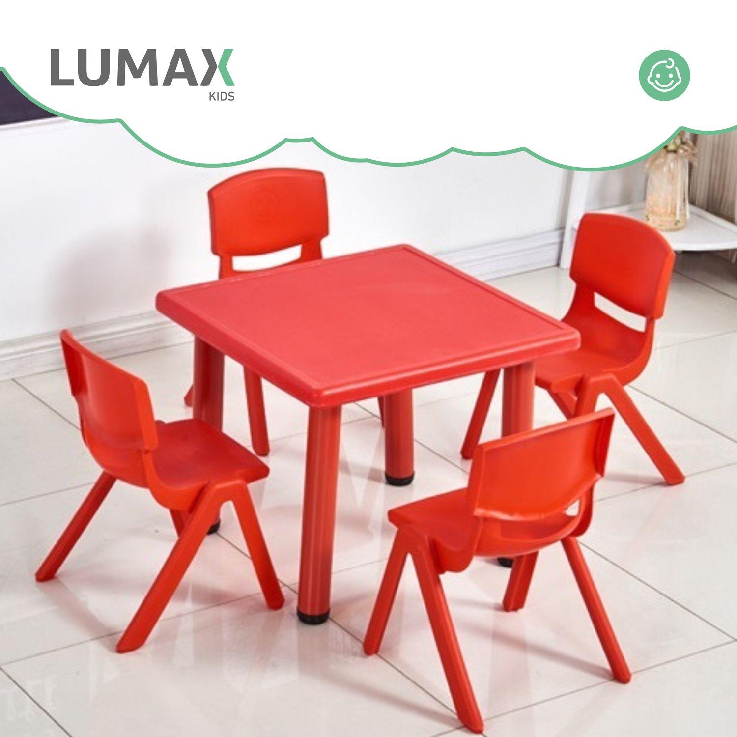 Mesa Plastico Niño 60x60x50 Rojo-3