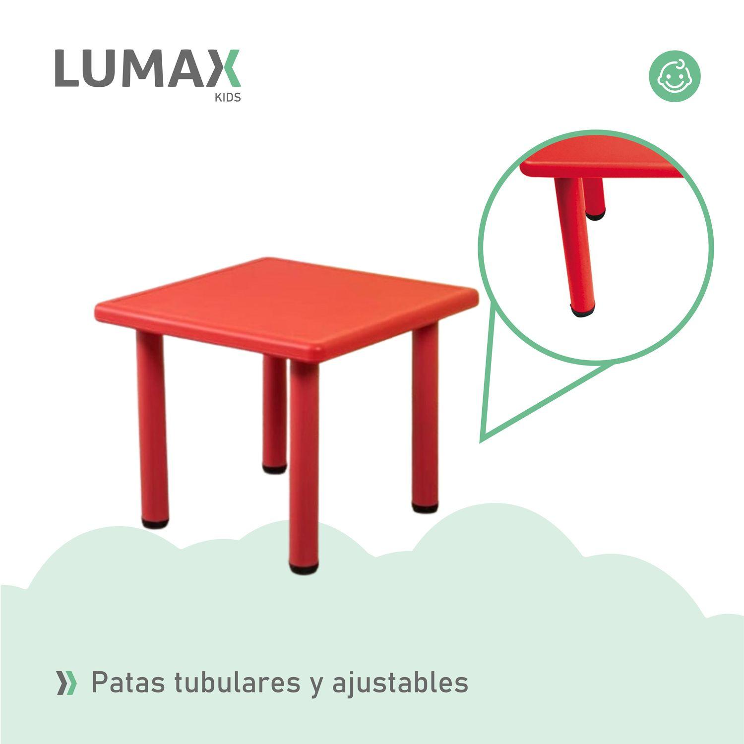 Mesa Plastico Niño 60x60x50 Rojo-5
