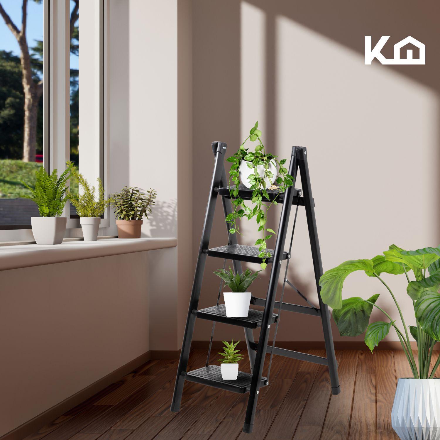 Escalera Plegable 4 Peldaños Antideslizante Portatil-1