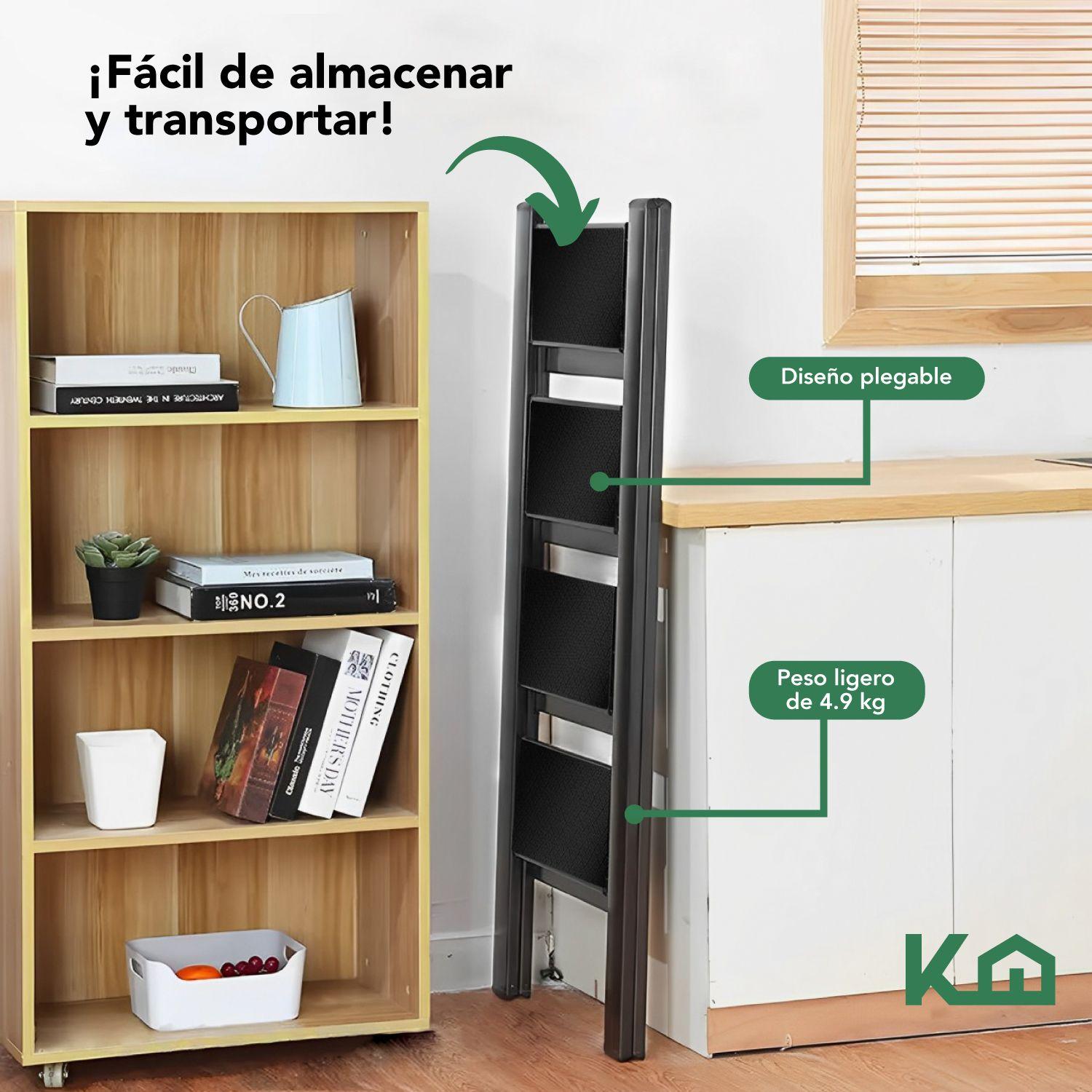 Escalera Plegable 4 Peldaños Antideslizante Portatil-4