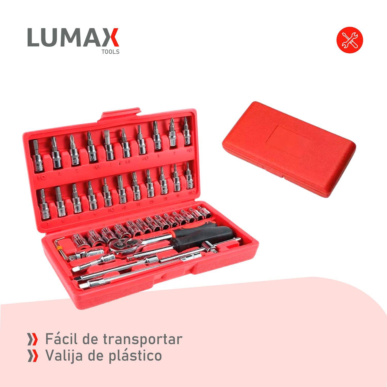 Caja de Herramientas Lumax de 64 Piezas Dados y Puntas-6